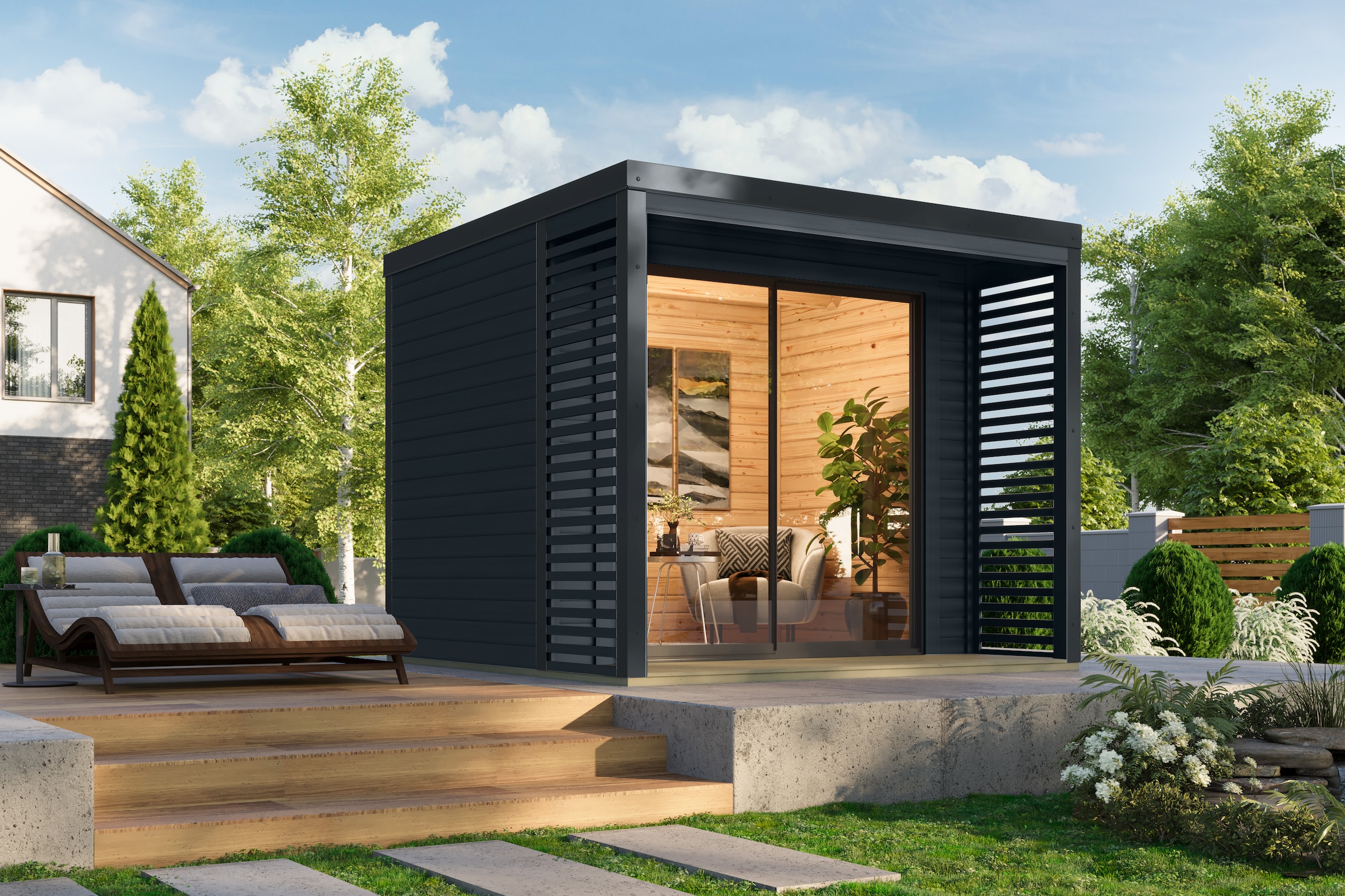 Karibu Gartenhaus "Saturino" inkl. Massivholzfußboden