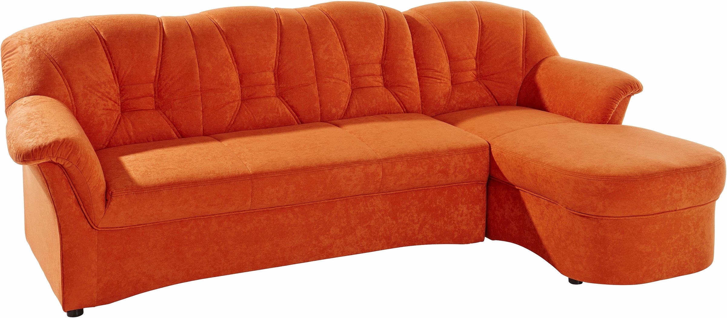 DOMO collection Ecksofa »Elva, zeitlose Formensprache, elegante Rückensteppung, L-Form«, wahlweise mit Bettfunktion und Federkern