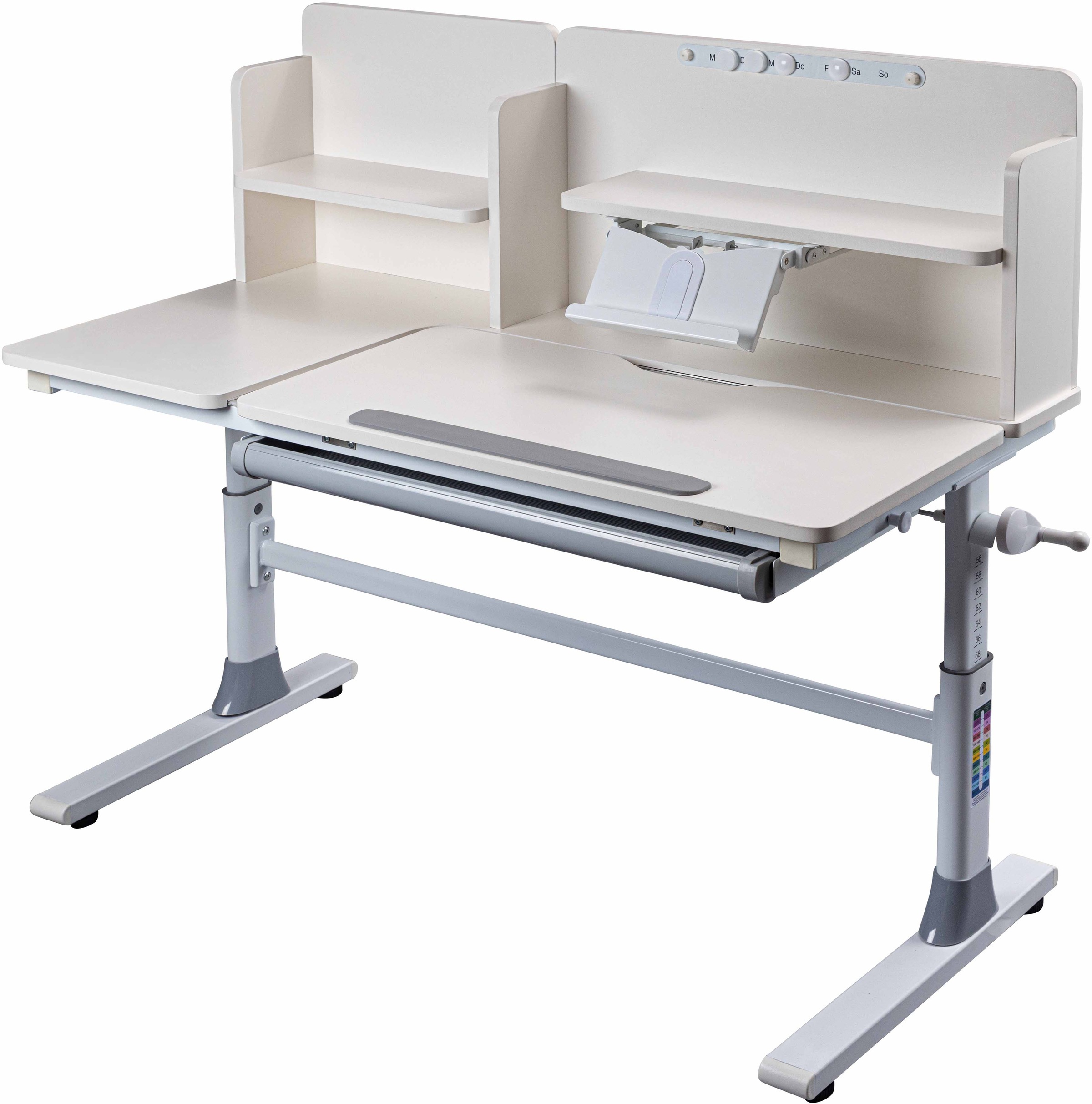 Inter Link Kinderschreibtisch "Sören, höhenverstellbar & neigbar, ergonomisch, mit vielen Funktionen" 1 Stk. tlg. Schülerschreibtisch mit Kurbel, 1 Schublade, BxTxH: 120x60x96-116 cm