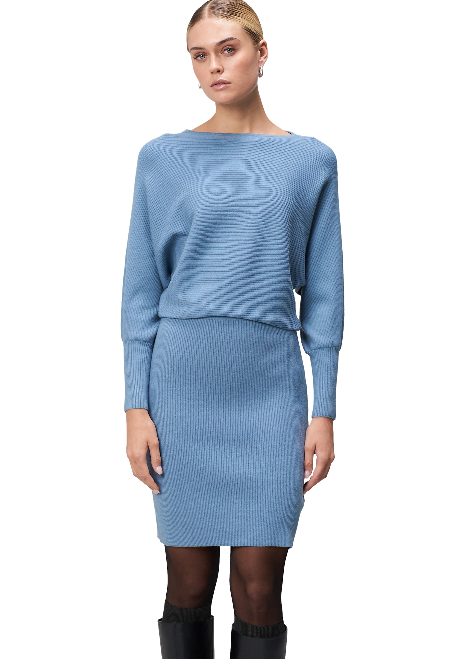 Zero Strickkleid "Damen Strickkleid mit U-Boot Ausschnitt" Ohne Tasche Plai günstig online kaufen