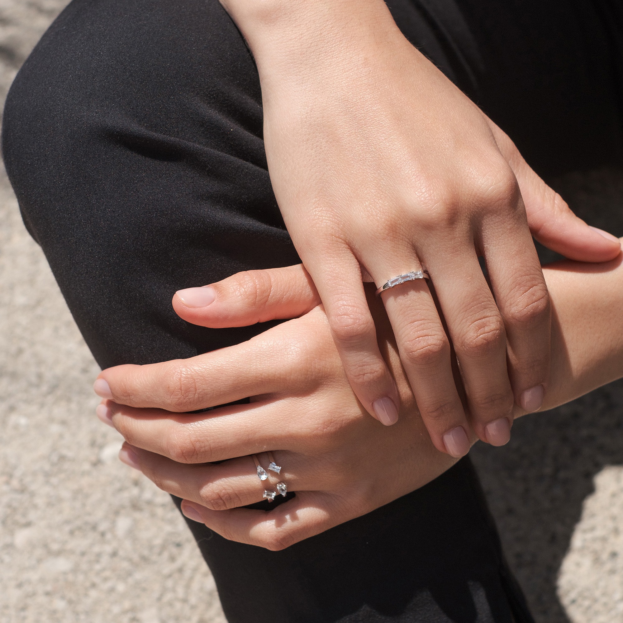 CAÏ Fingerring »925 Sterling Silber vergoldet mit Weißtopas«