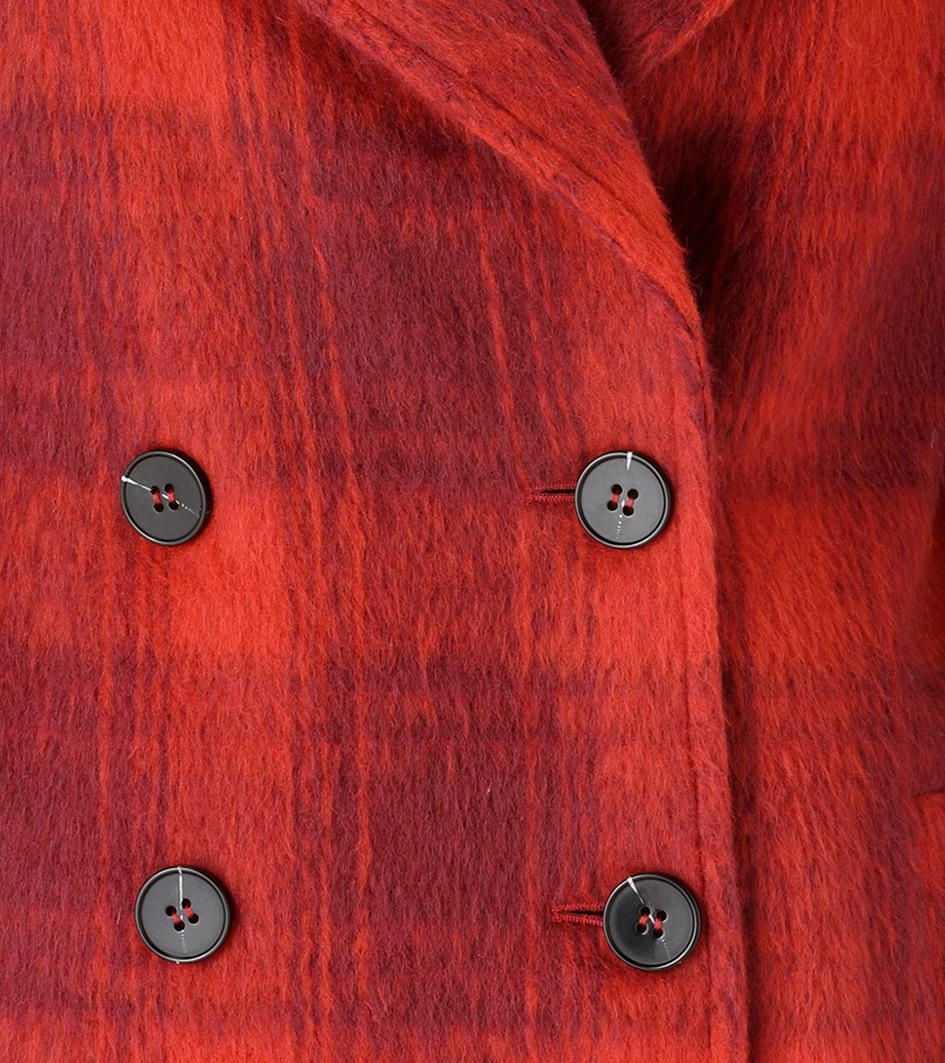Selected Aniston Veste Caban Rouge/Écossais 48 3