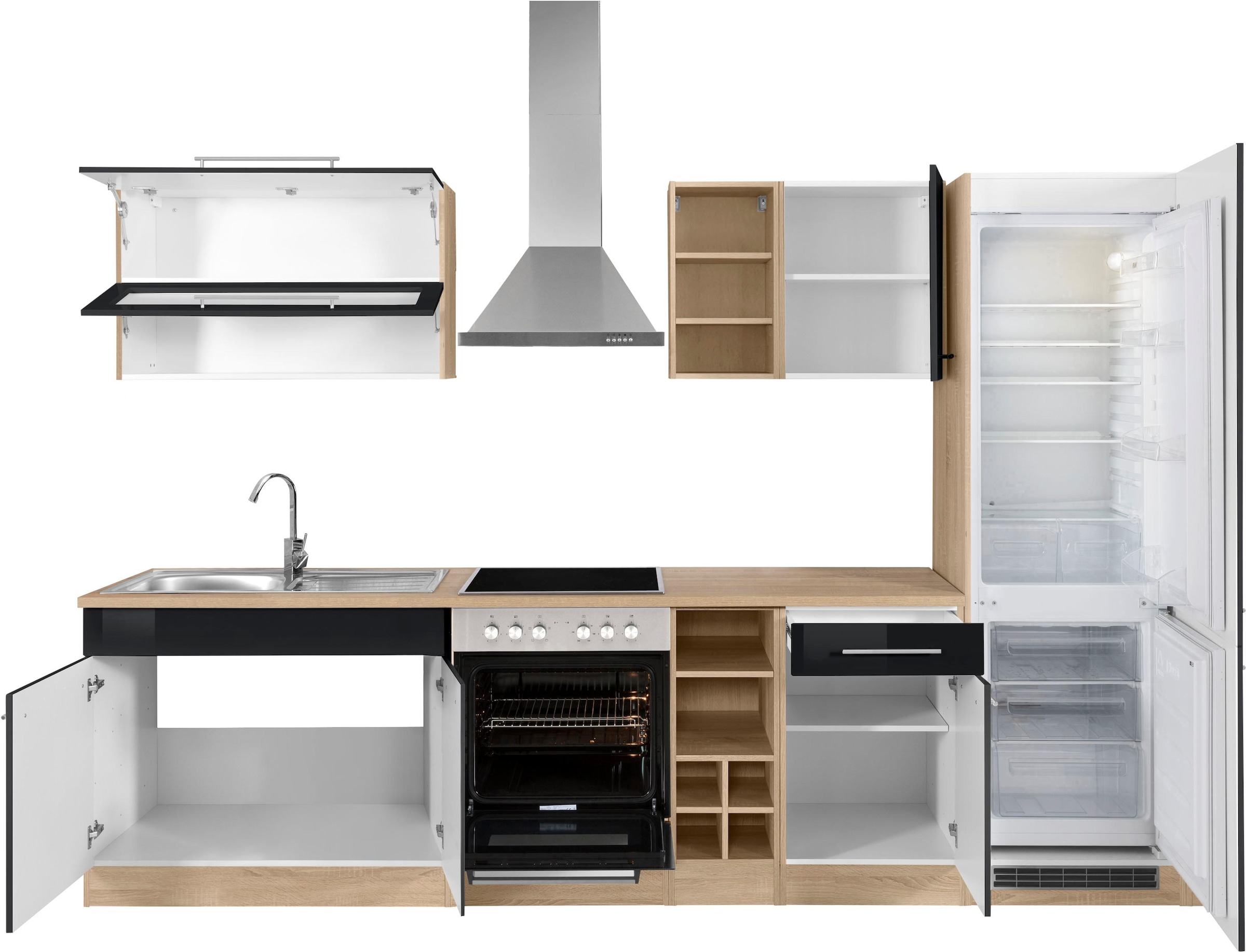 KOCHSTATION Küchenzeile »KS-Eton«, mit E-Geräten, Breite 300 cm