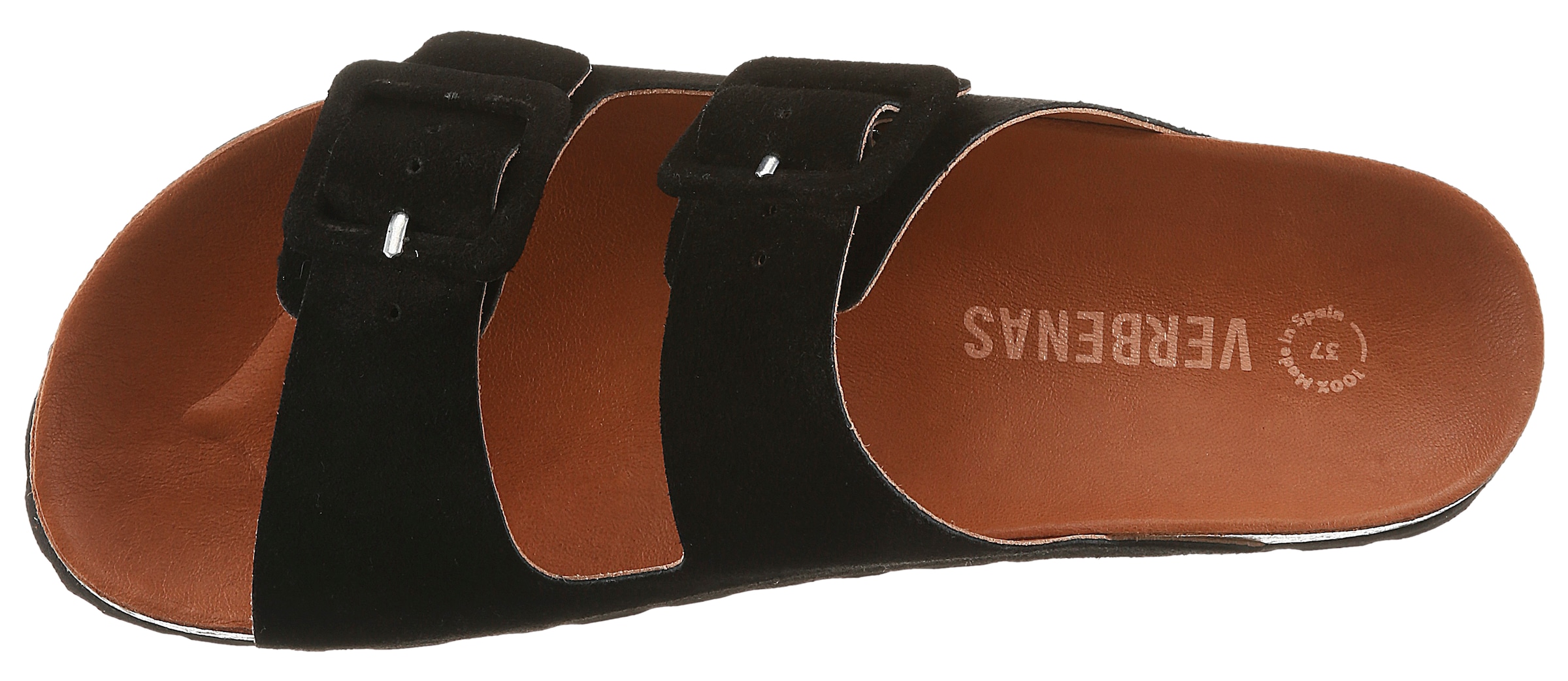 VERBENAS Pantolette »Randell Velour«  Sommerschuh, Flat, Hausschuh mit Softfußbett