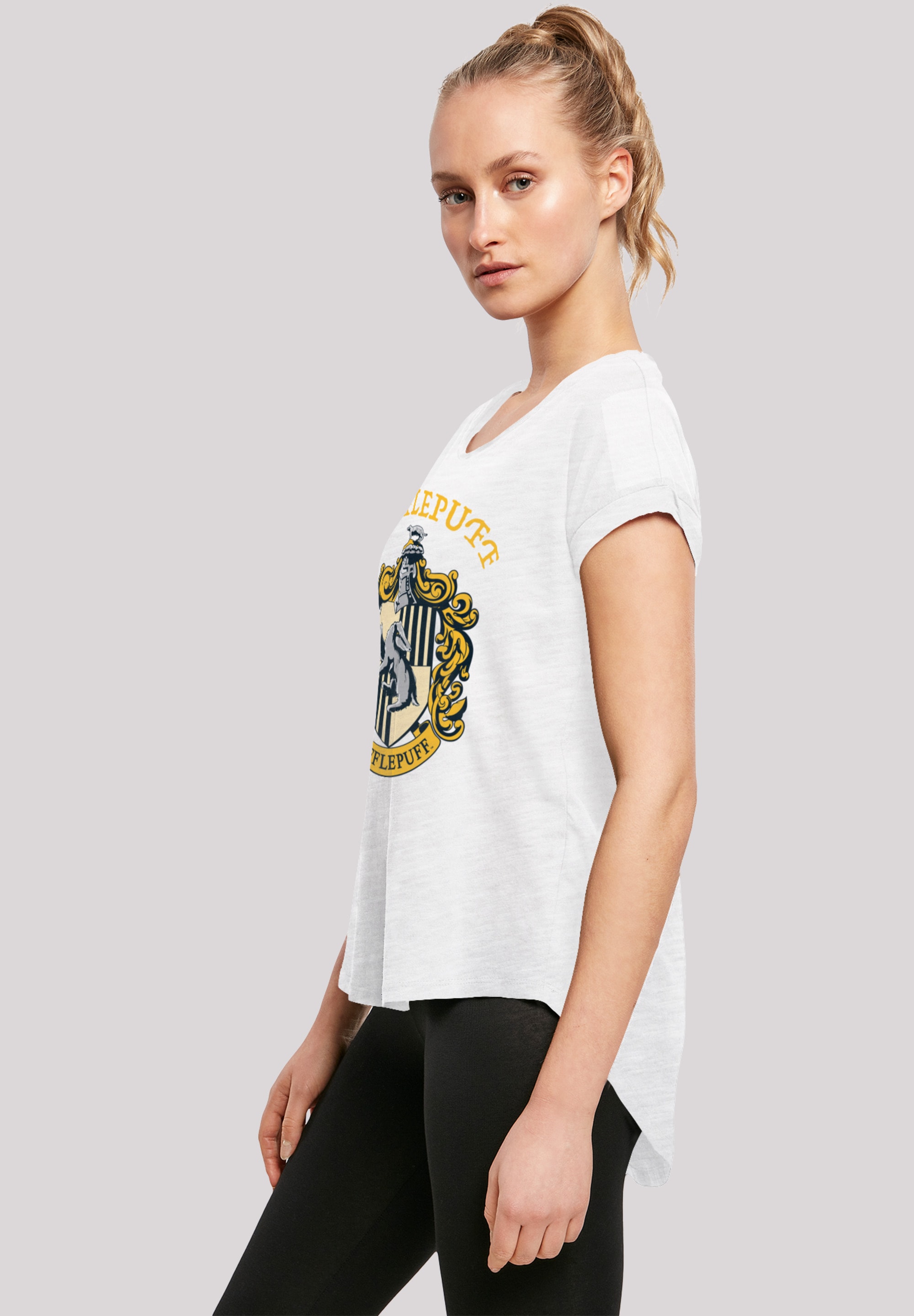 F4NT4STIC Kurzarmshirt »Damen Harry Potter Hufflepuff Crest with Ladies  Long Slub Tee«, (1 tlg.) bestellen | BAUR