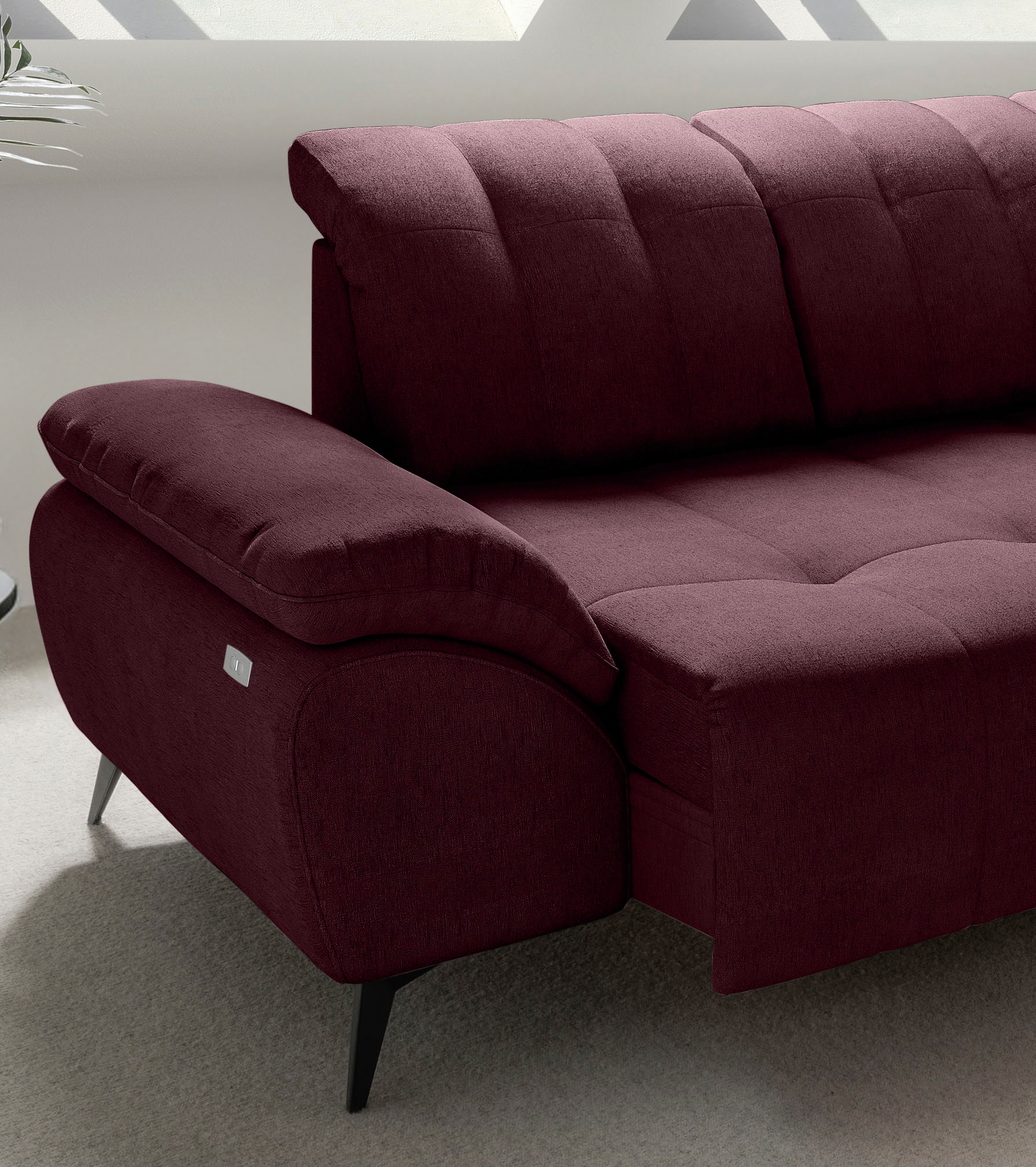 Ecksofa HOME AFFAIRE "Fiore", bordeaux, B:272cm, 100% Polyester, Sofas, Ecksofa 3