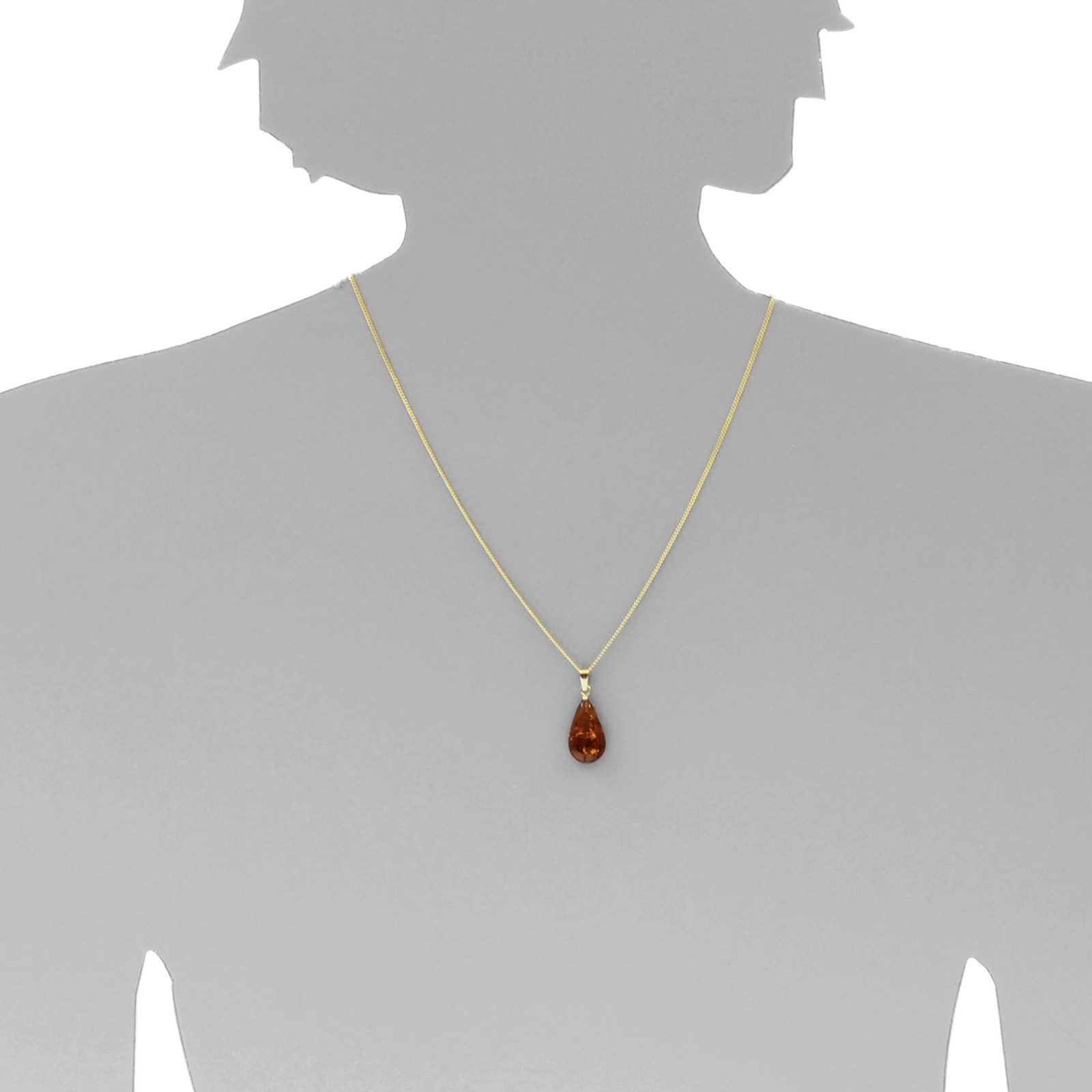 Ostsee-Schmuck Pendentif Ambre Plat Or 60 2