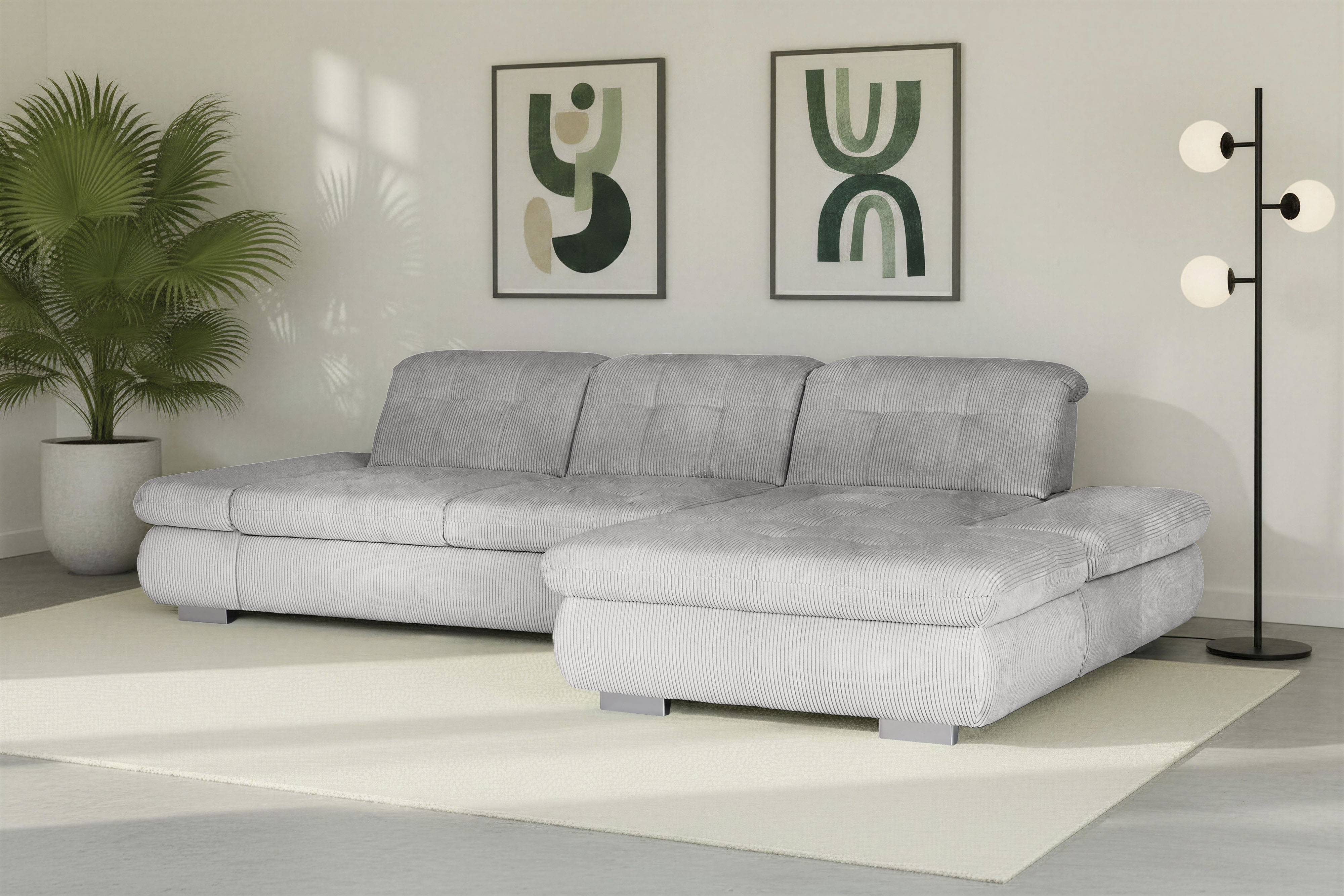 Die PlanBar Ecksofa "MP-IN17004 L-Form, Breite 331 cm, Kaltschaum-Polsterung" inkl. Sitztiefenverstellung, wahlweise weitere Funktionen