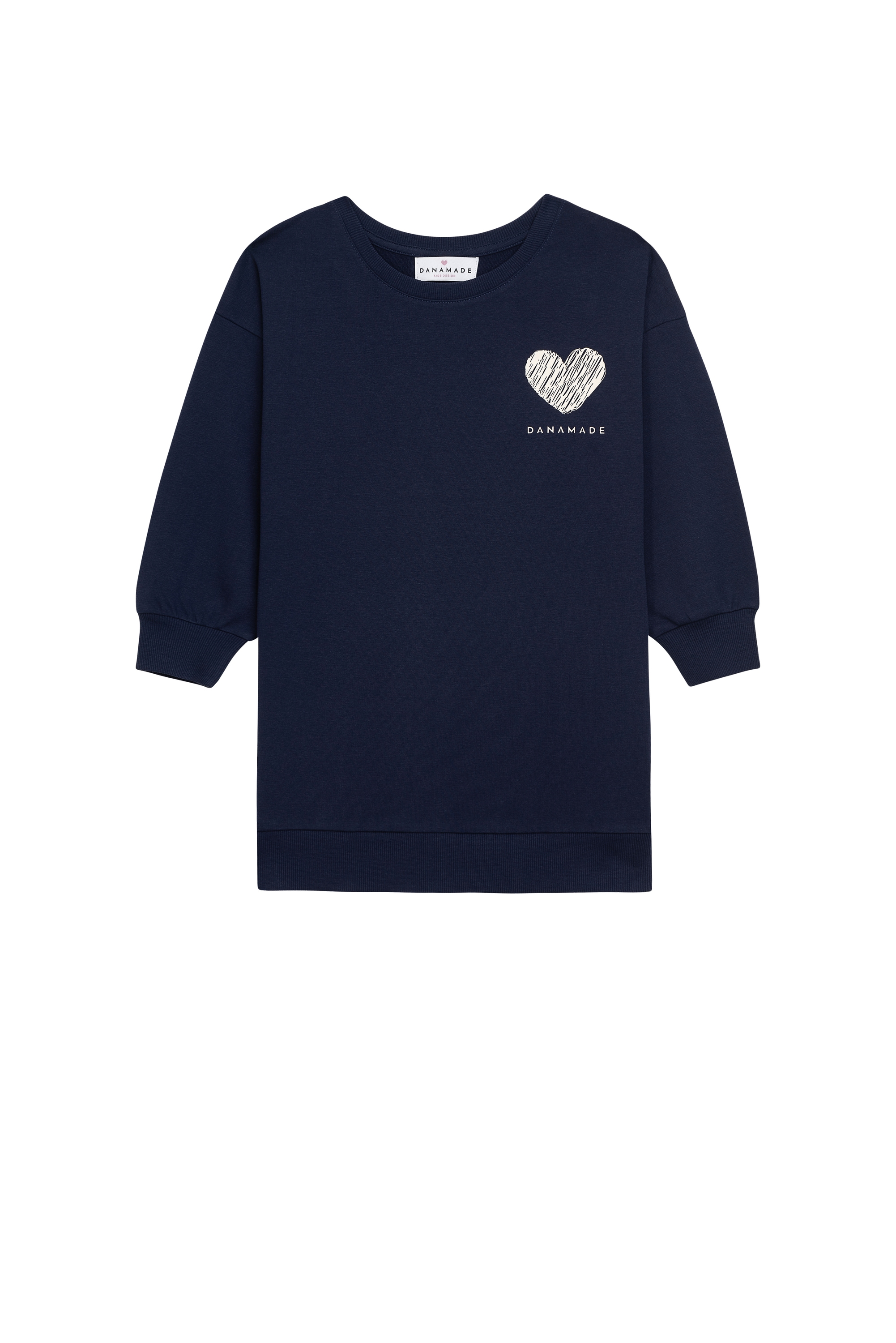 DANAMADE Mädchen Sweatkleid "DANAMADE Dresses Sweatshirt Dress"navy, Gr. 110, 95% Baumwolle, 5% Elasthan, Kleider