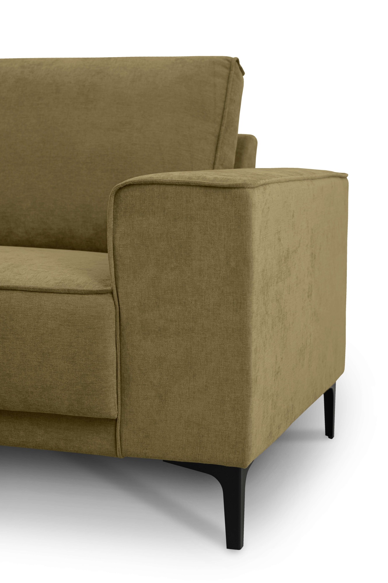 Places of Style Ecksofa »Polsterecke Oland, Struktur, Flachgewebe, Luxus-Microfaser, Boucle«, L-Form, 280 cm, Wellenunterfederung, Skandi-Design, Metallfüße