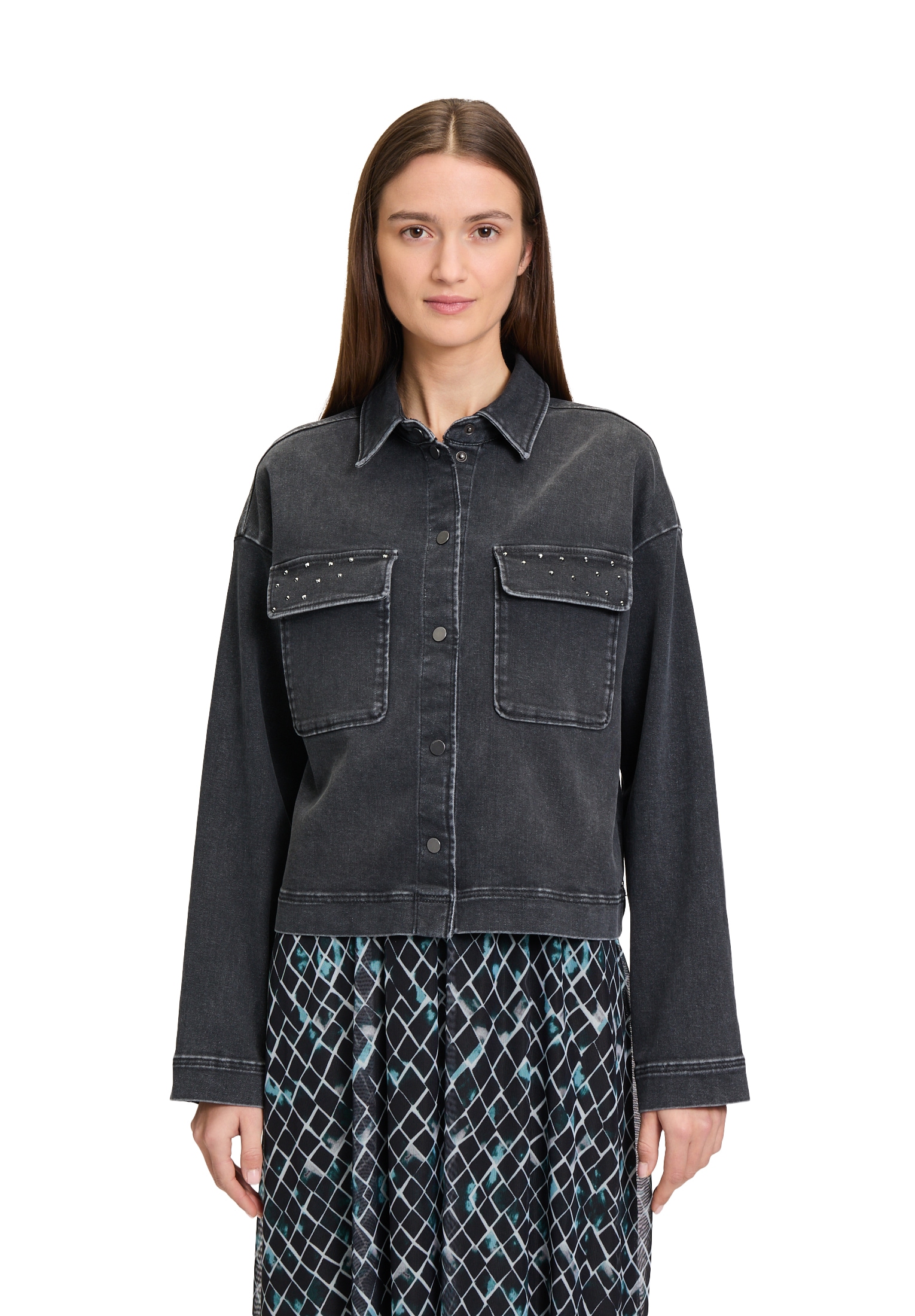 Betty&Co Jackenblazer "Betty & Co Jeansjacke mit aufgesetzten Taschen" günstig online kaufen