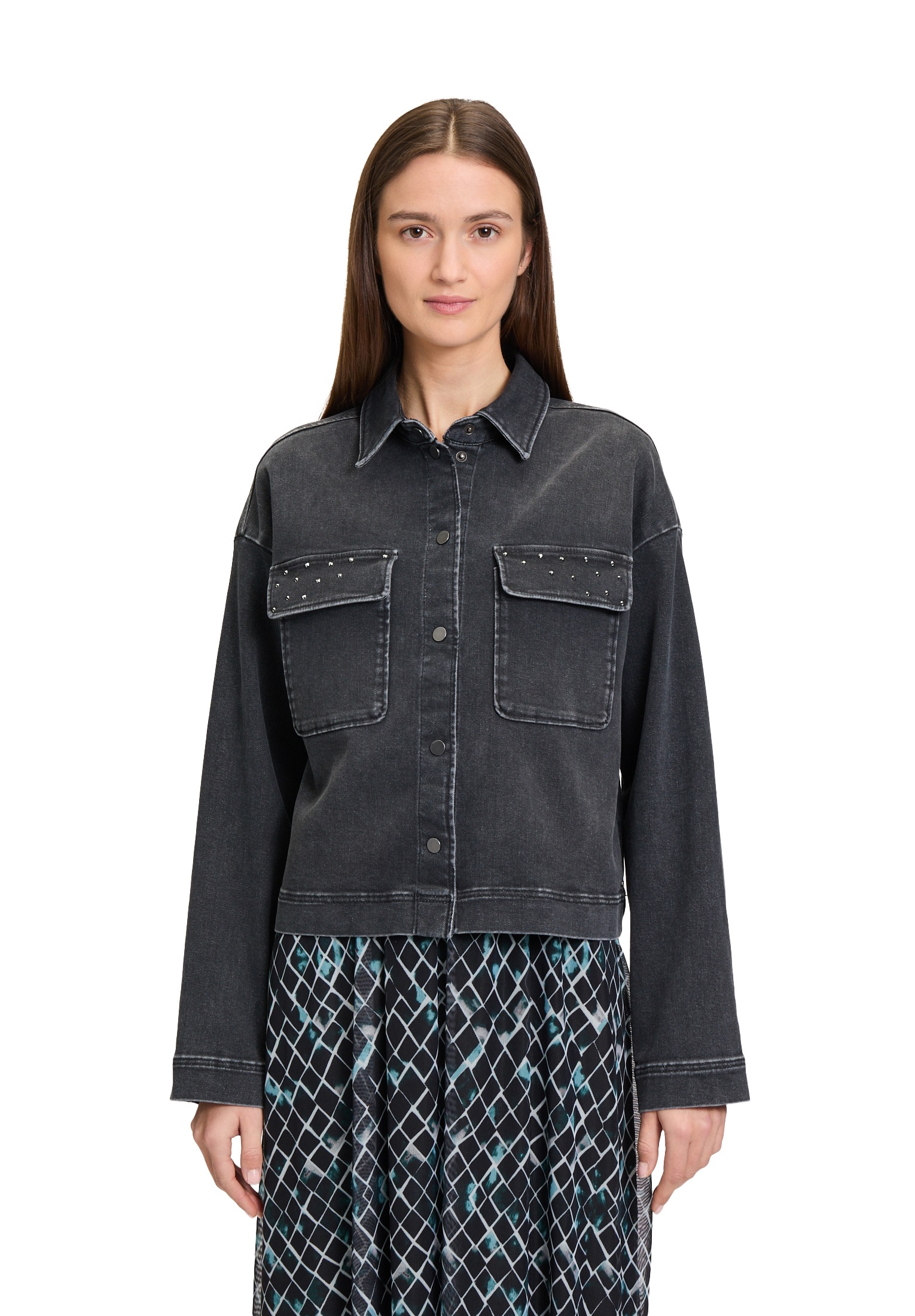 Betty&Co Jackenblazer "Damen Jeansjacke mit aufgesetzten Taschen" günstig online kaufen