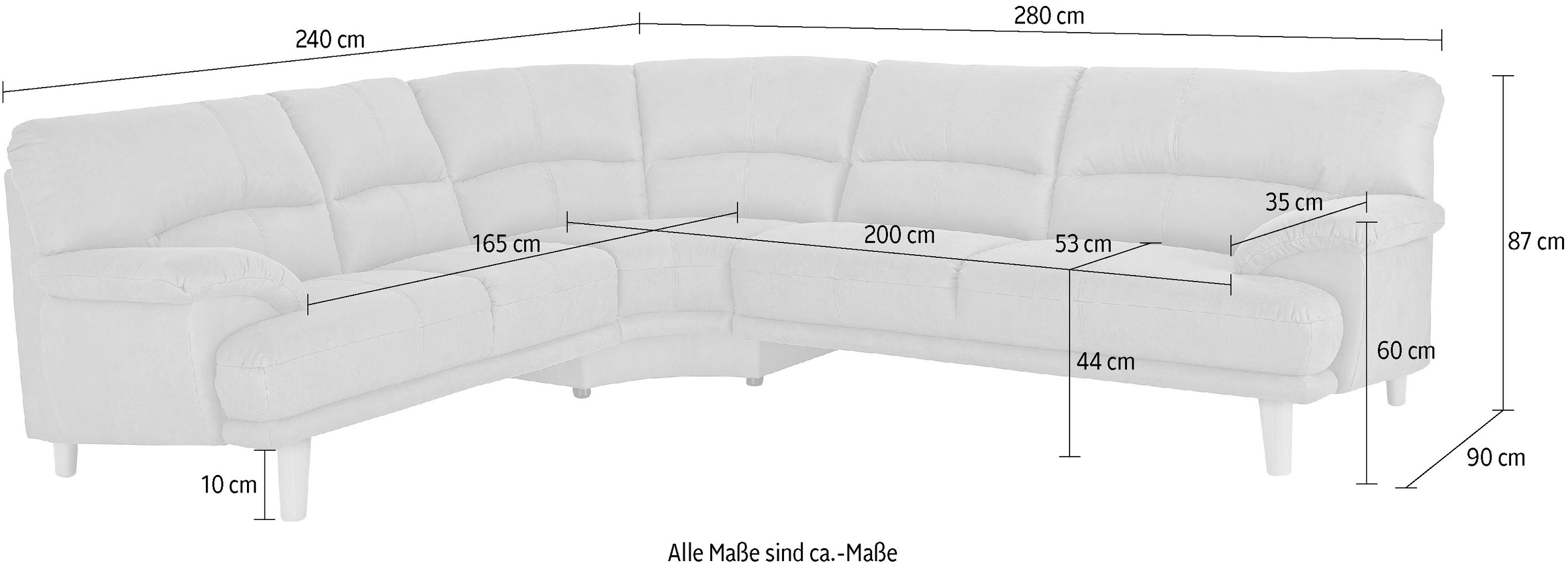 TRENDMANUFAKTUR Polsterecke »Cecilia, L-Form«