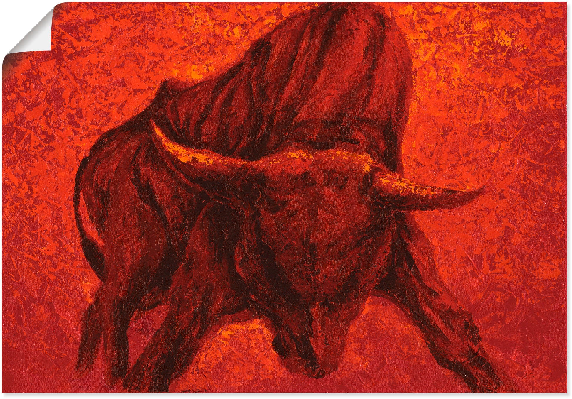 Wandbild »Katalanischer Stier«, Wildtiere, (1 St.), als Alubild, Outdoorbild,...