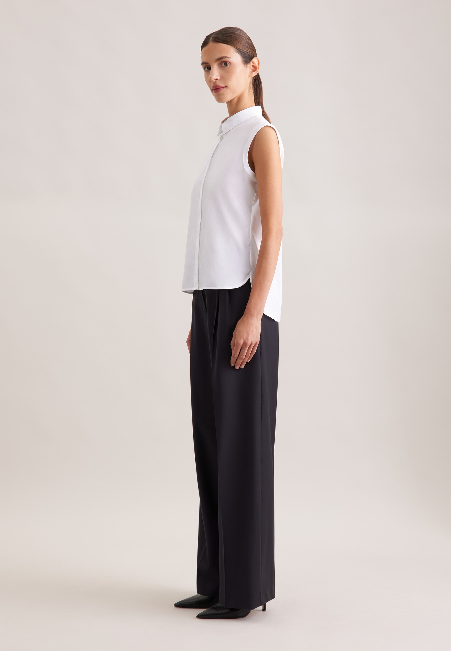 seidensticker Hemdbluse Ohne Arm Kragen Uni