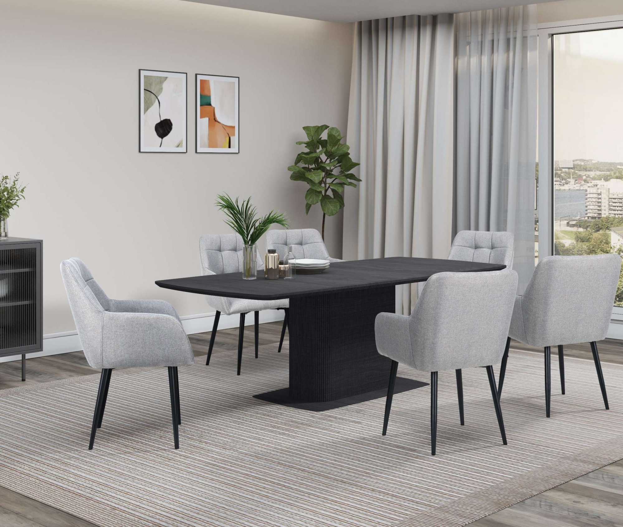 OTTO home Esstisch "Daleton" Tischplatte und Standfuß mit Holzstruktur, pfl günstig online kaufen