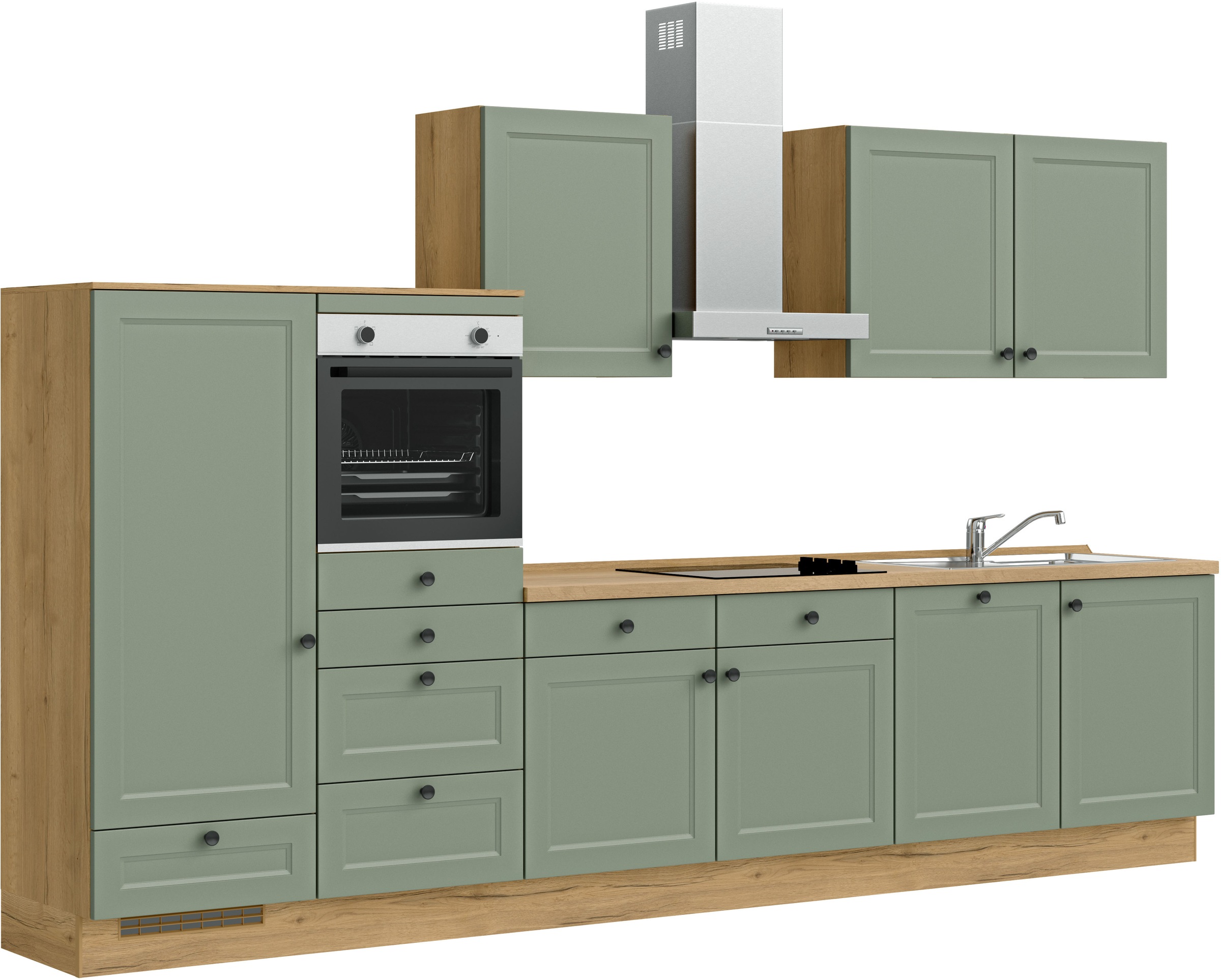 nobilia® Küchenzeile »"Cascada I"«, vormontiert, Ausrichtung wählbar, Breite 360 cm, wahlw. mit E-Geräten