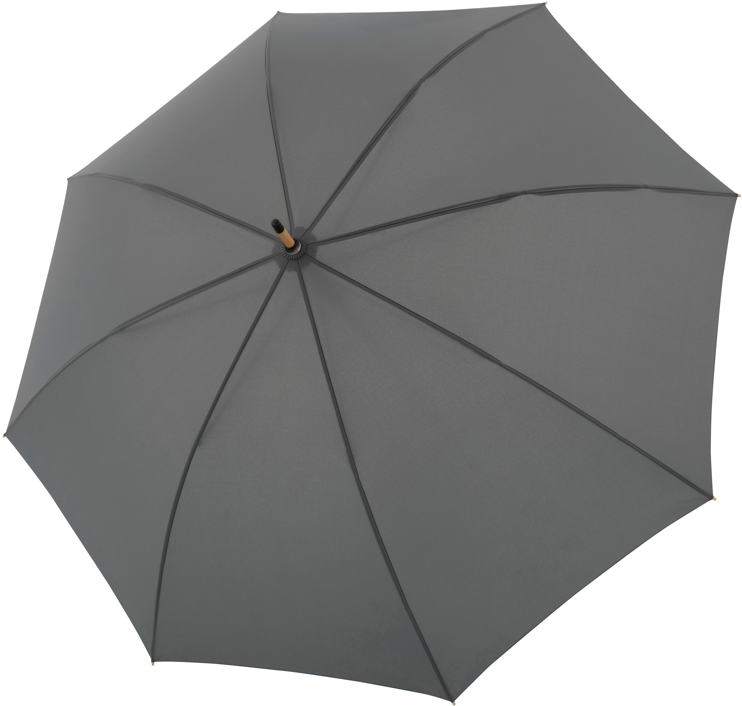 doppler® Stockregenschirm »nature Long, slate grey«, aus recyceltem Material  mit Schirmgriff aus Holz kaufen | BAUR