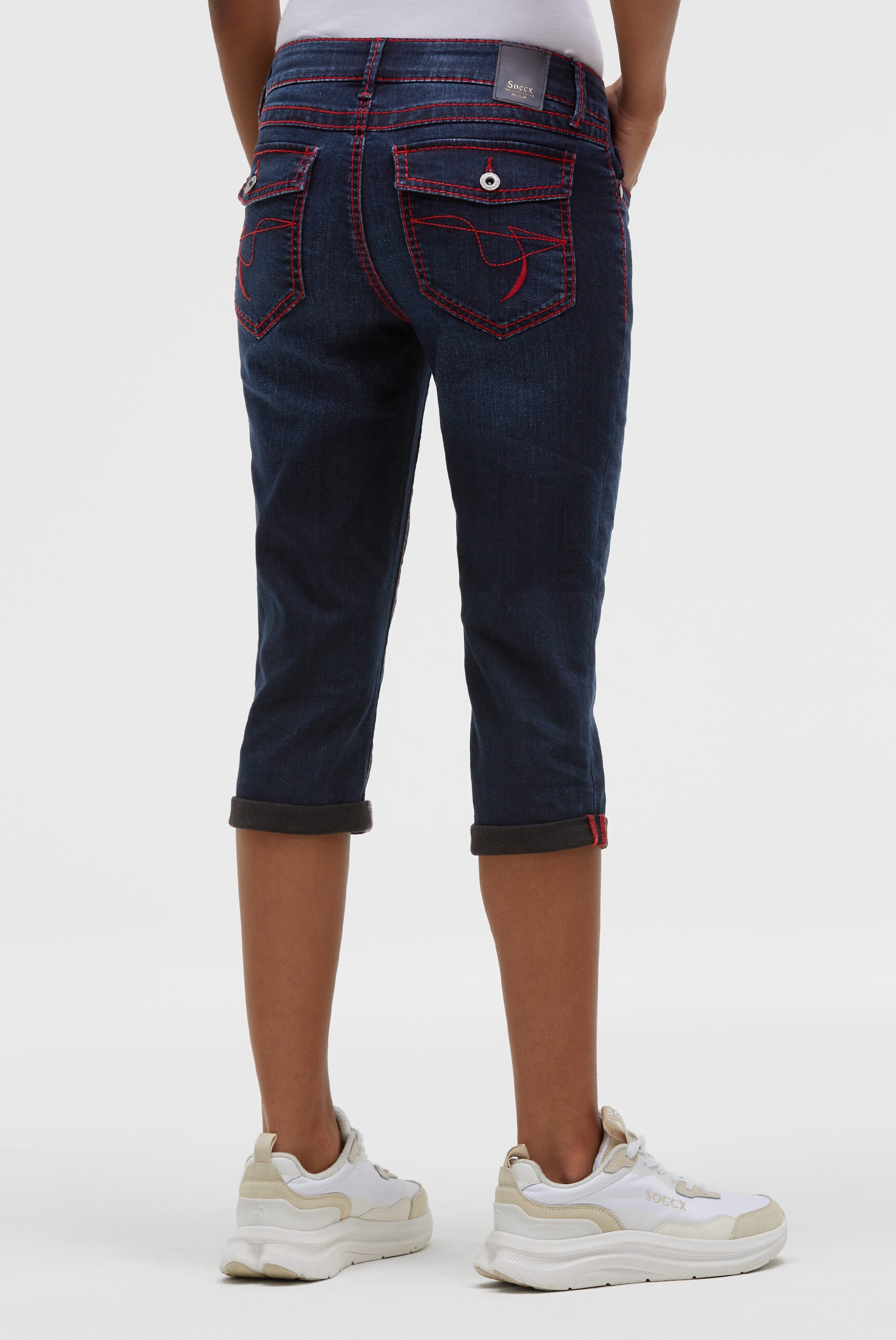 SOCCX Regular-fit-Jeans mit breiten Nähten