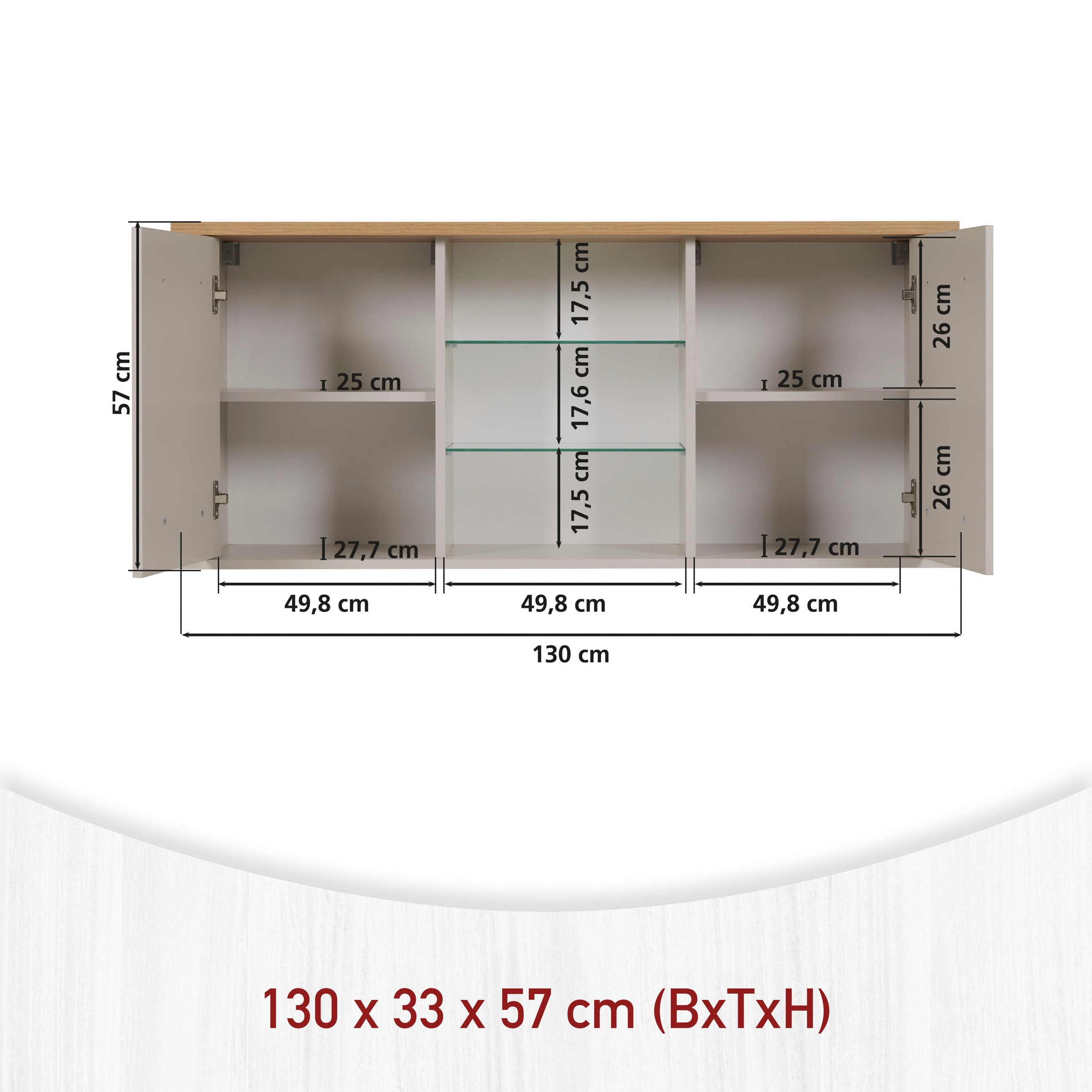 Inter Link Küchenzeile »Pienza, Einbauküche, Küchenblock, Küchenmodul, Kompaktküche« Ohne E-Geräte, für Spüle/Spülmaschine, Kochfeld, B: 230 cm