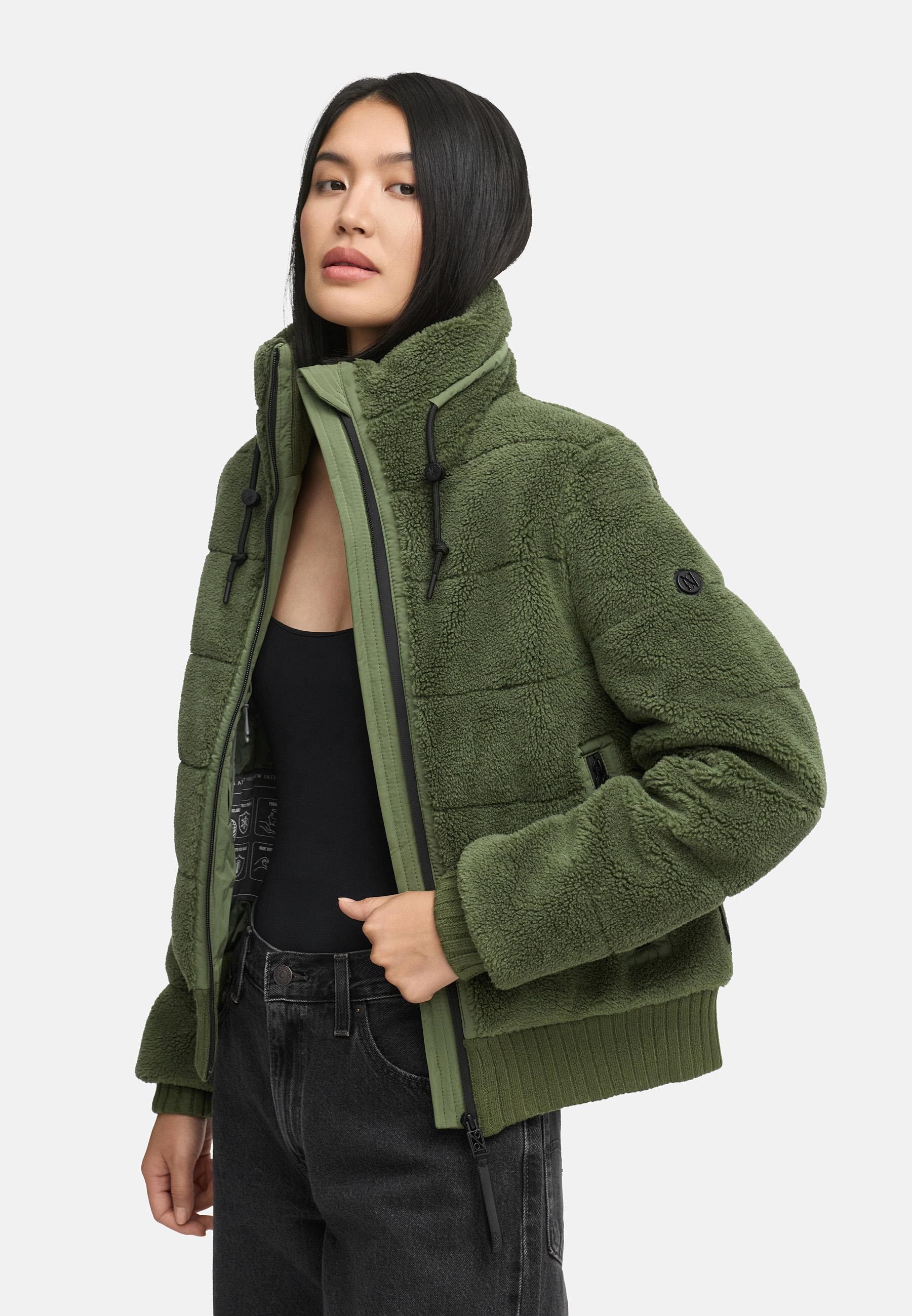 Navahoo Plüschjacke »Schneepuder 14«, warme Damen Teddyjacke für den Winter