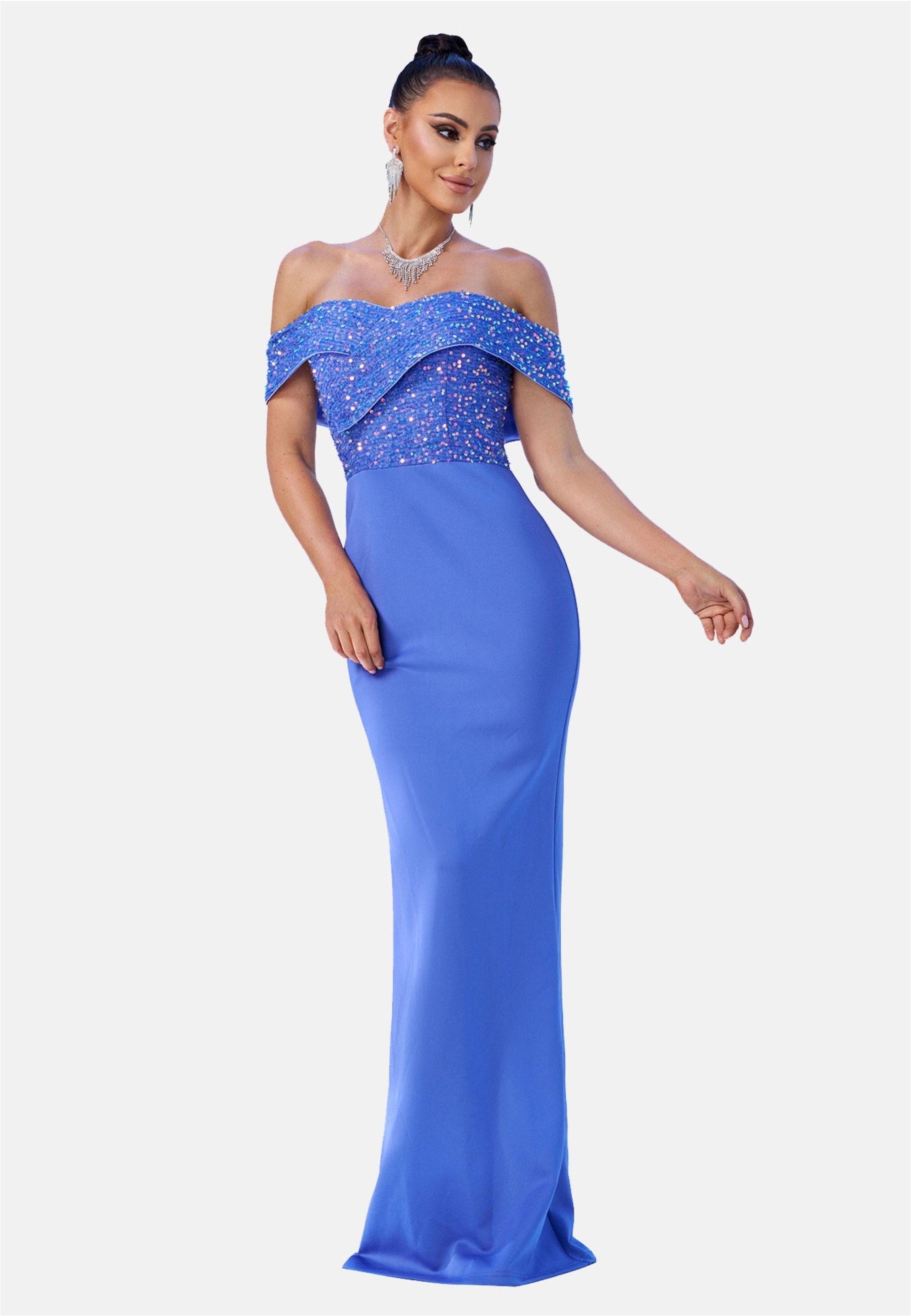 Moda Minx Jerseykleid, im schulterfreien Design