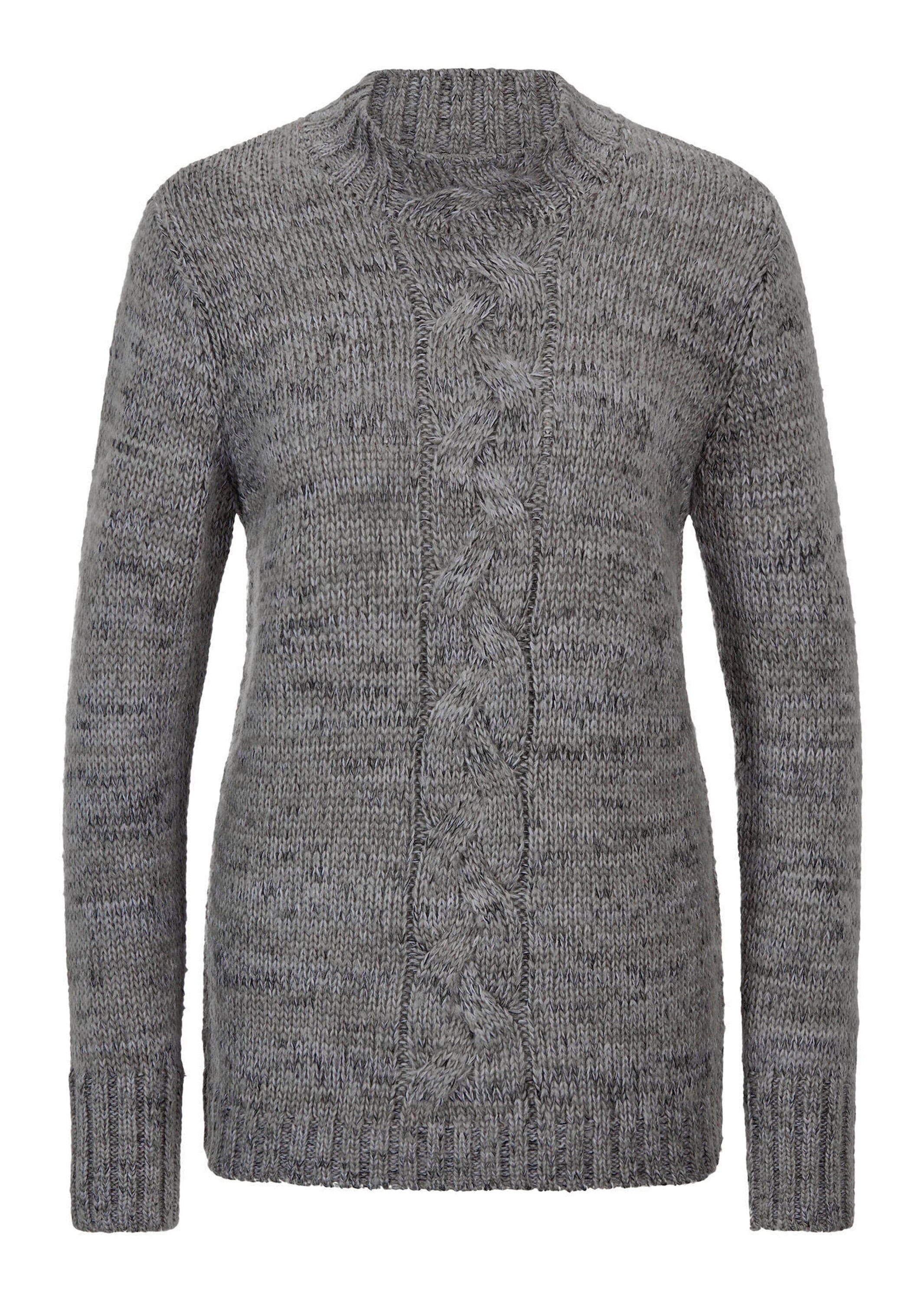 GOLDNER Rundhalspullover "Hüftlanger Langarm Pullover, Zopfstrick" keine/ni günstig online kaufen