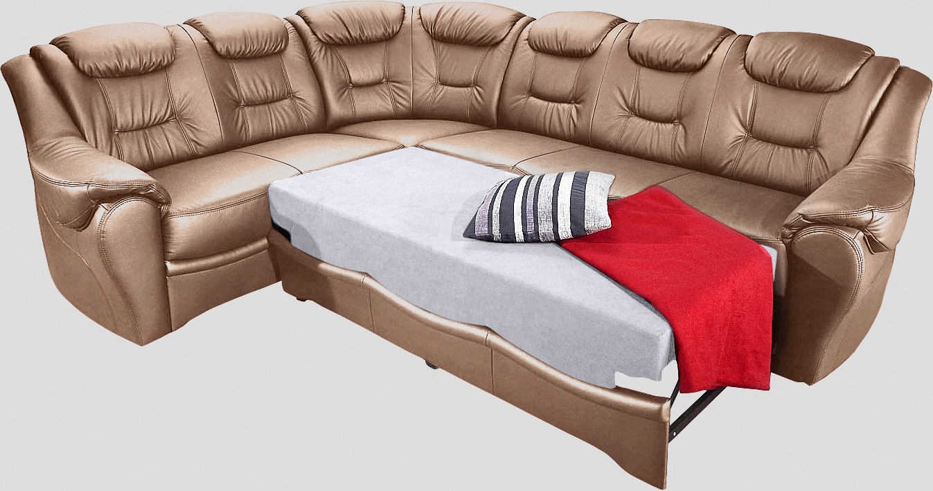 sit&more Ecksofa "Bellevue L-Form, B: 265 cm, Bettfunktion optional, Federkernpolsterung" Komfortable Sitzhöhe 44 cm, Liegefläche 120 x 198 cm bei Bettfunktion