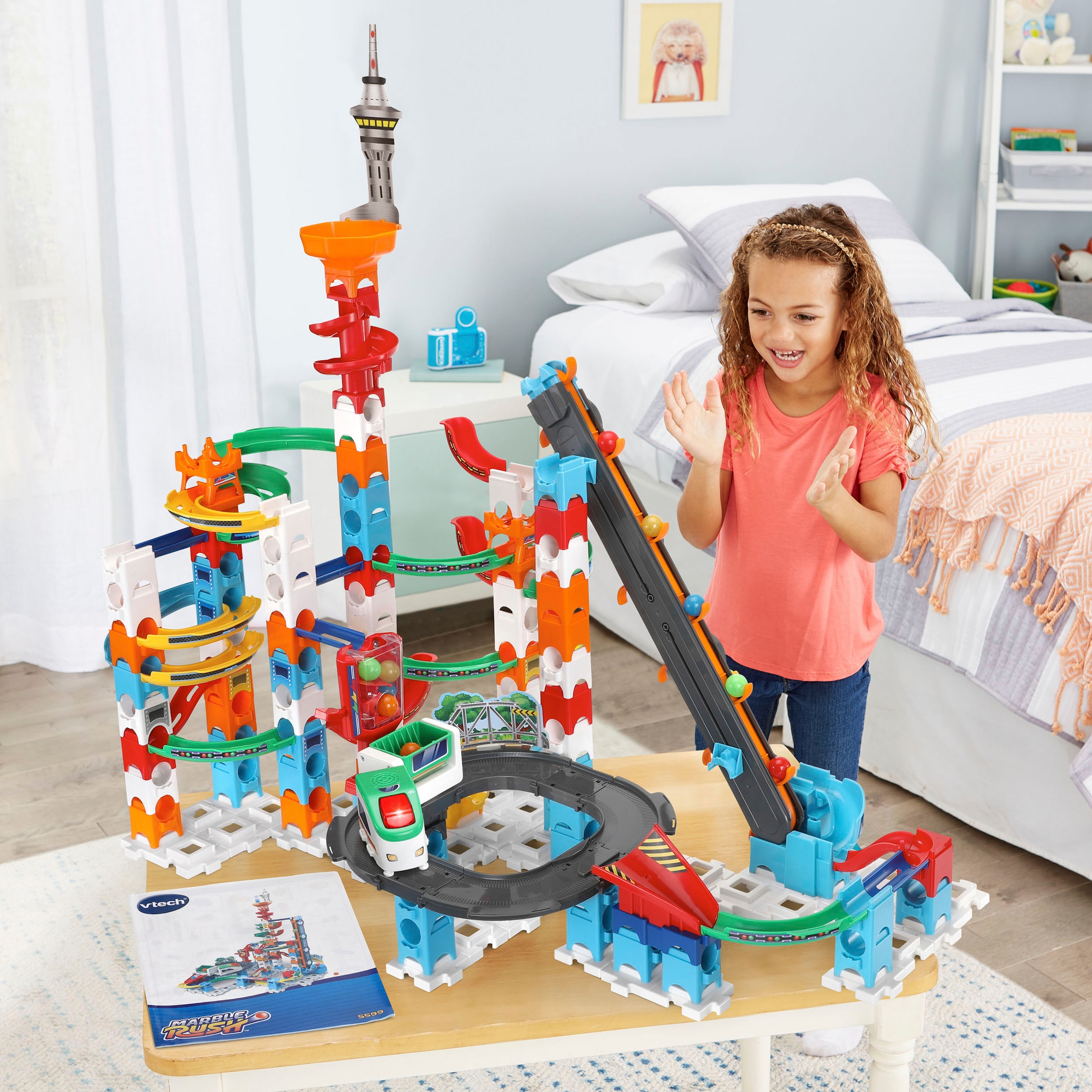 Vtech® Kugelbahn »Marble Rush - Super Sky Tower Set XL300 E«, mit Sound- und Lichteffekten