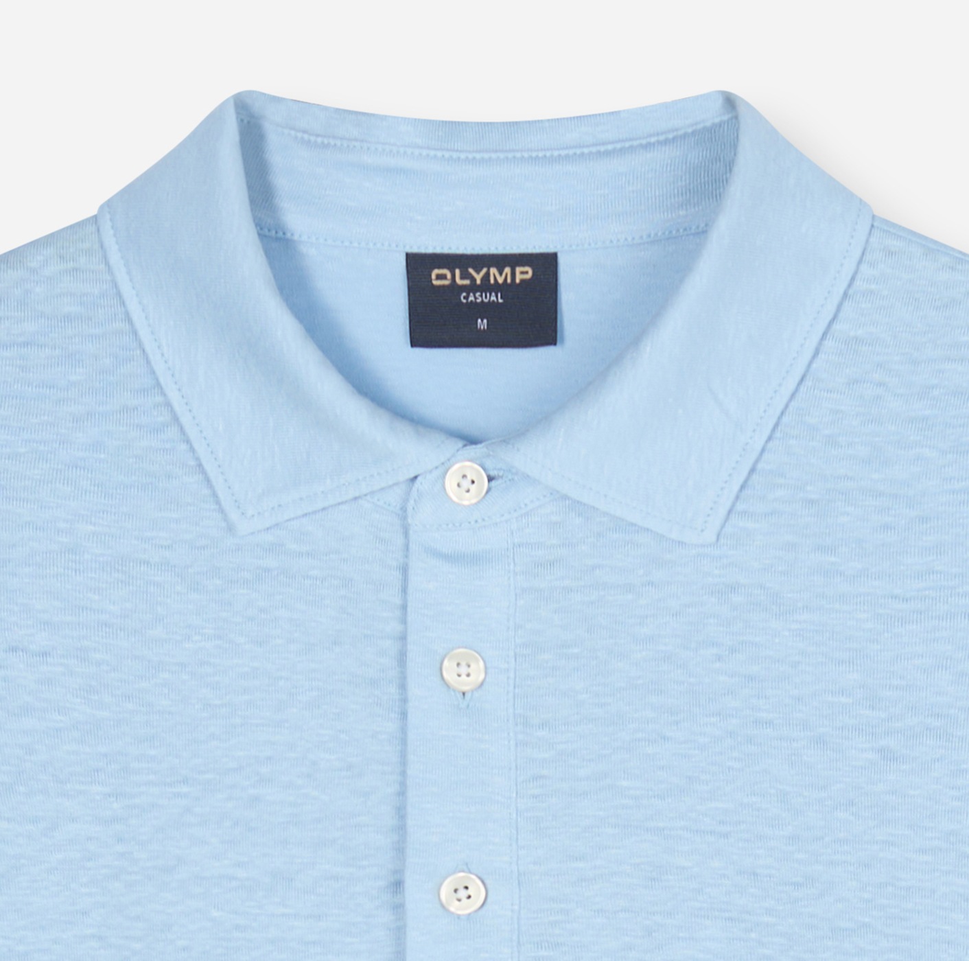 OLYMP Poloshirt aus hochwertigem Leinen, unifarben