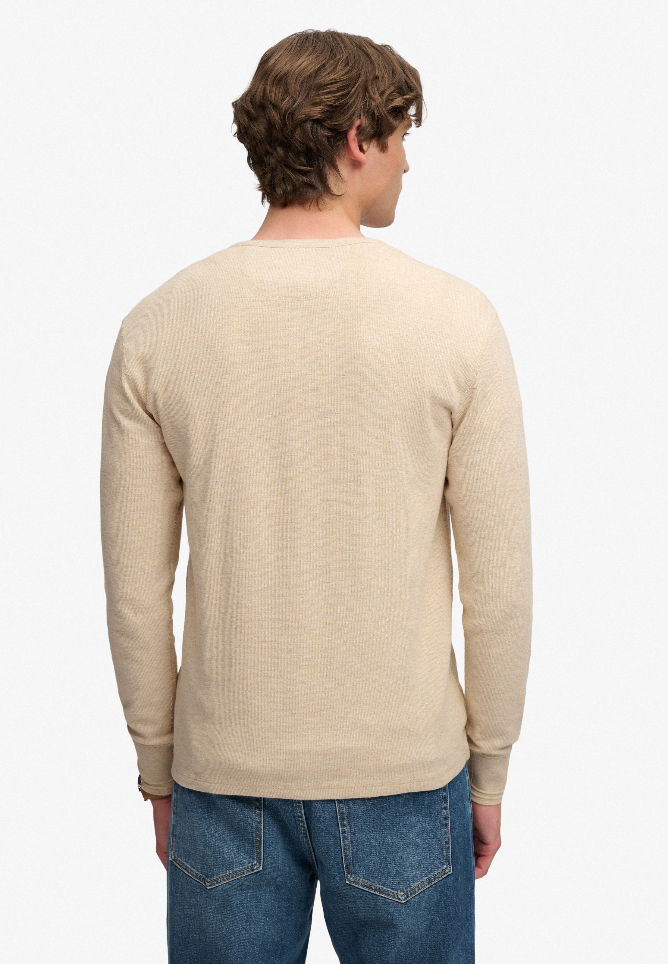 Superdry Langarmshirt »MINI SLUB WAFFLE LS GRANDAD« lockere Passform, mit Rundhalsausschnitt, aus Baumwolle