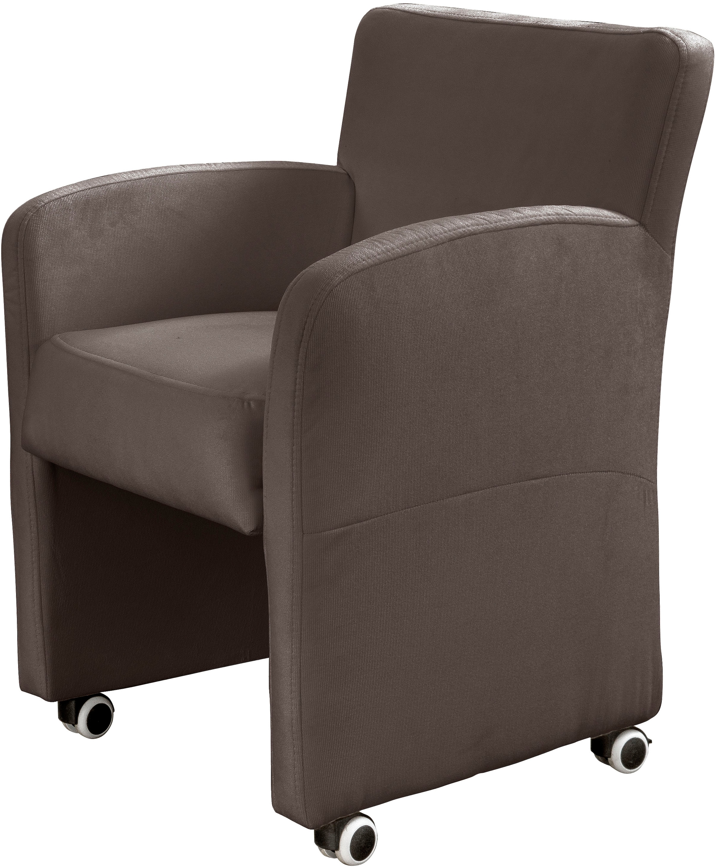 exxpo - sofa fashion Sessel "Cortado, Loungesessel auf Rollen, schmale Armlehnen, bequem" hohe Bodenfreiheit, schöne Detailverarbeitung