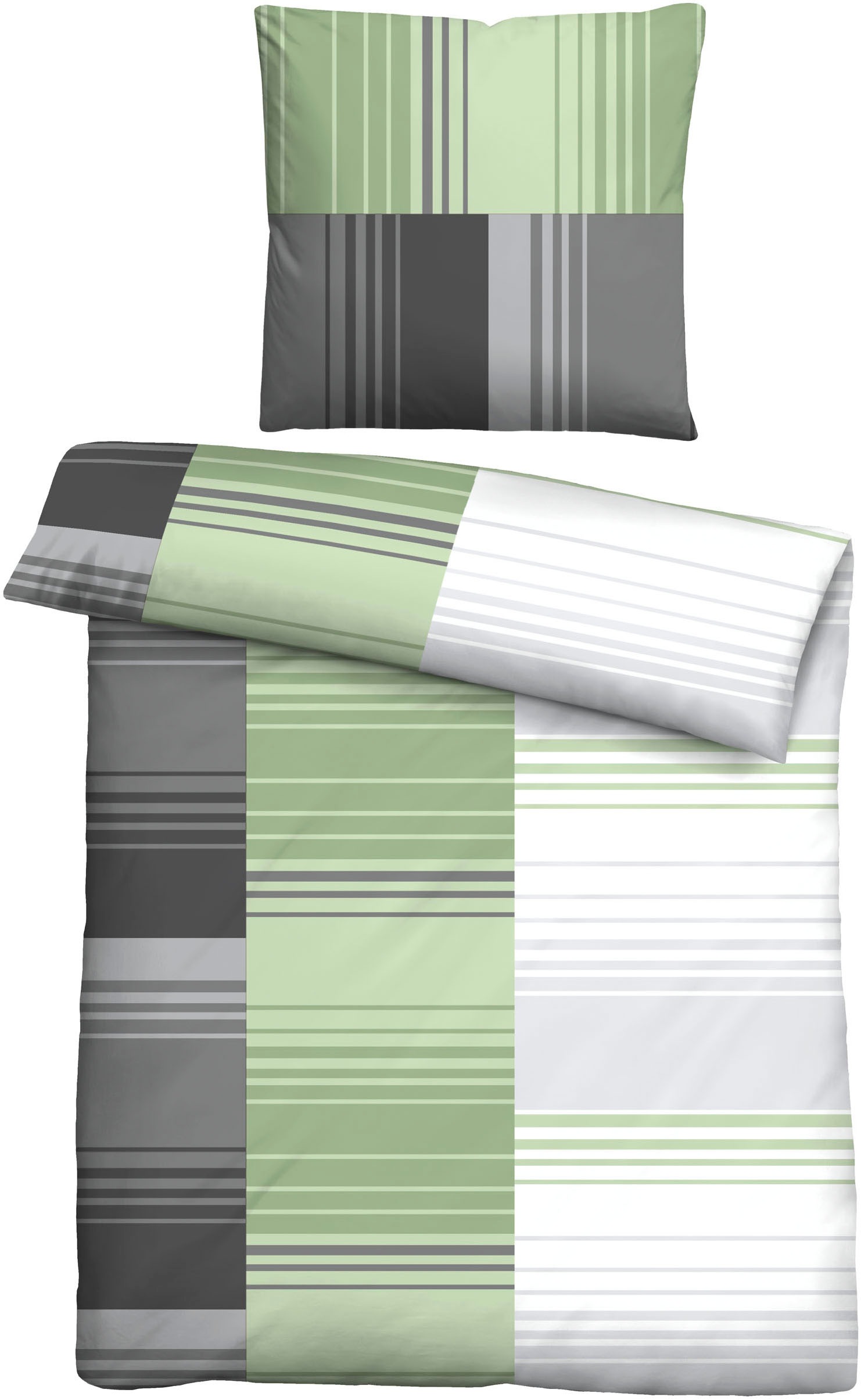 Thumbnail - Castell - Markenbettwäsche Bettwäsche "0040561" 2 Stk. tlg. hautsympathisch, 100% Baumwolle, Reißverschluss, ganzjährig ...