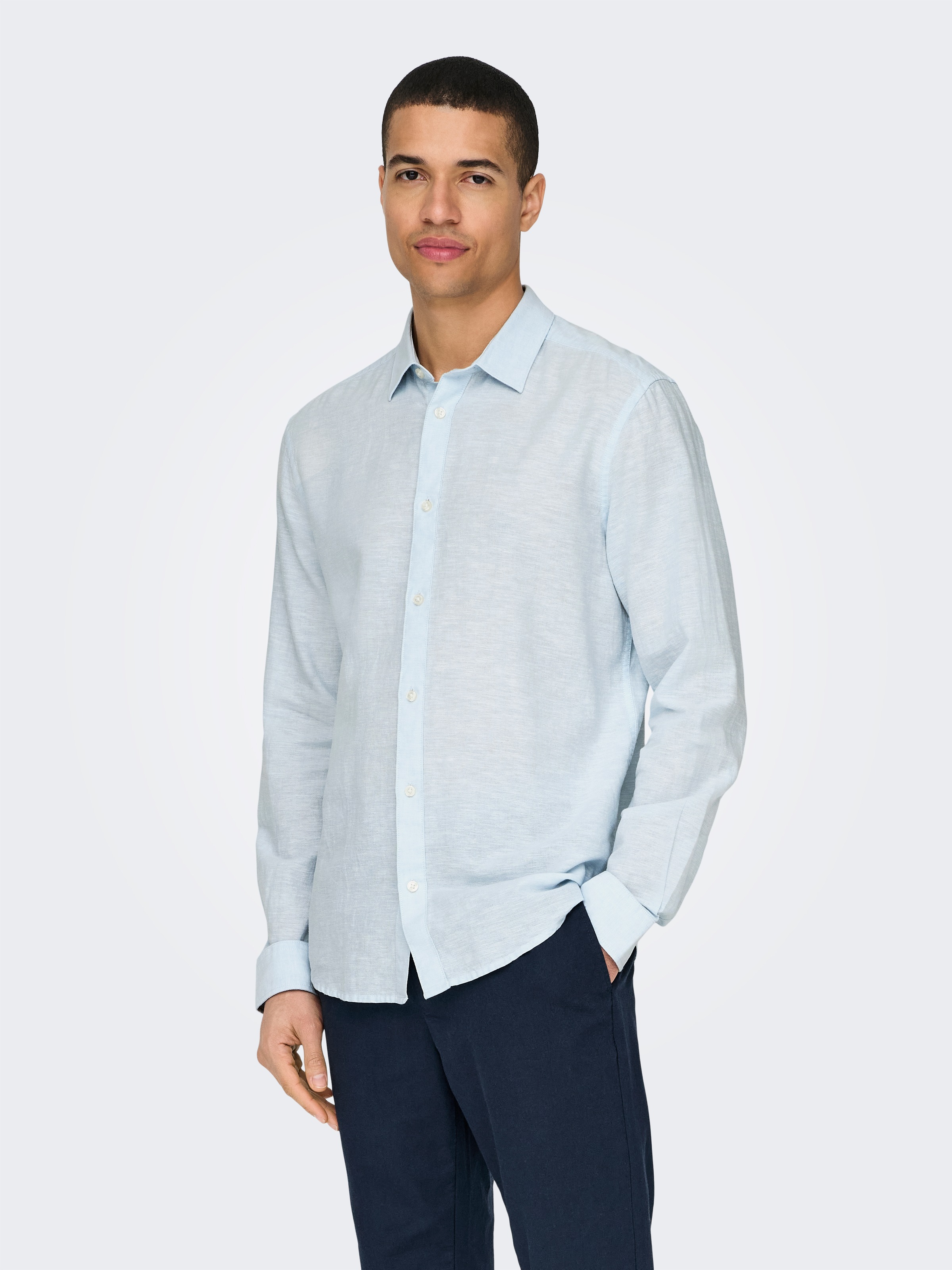 ONLY & SONS Langarmhemd "ONSCAIDEN LS SOLID LINEN SHIRT NOOS" günstig online kaufen