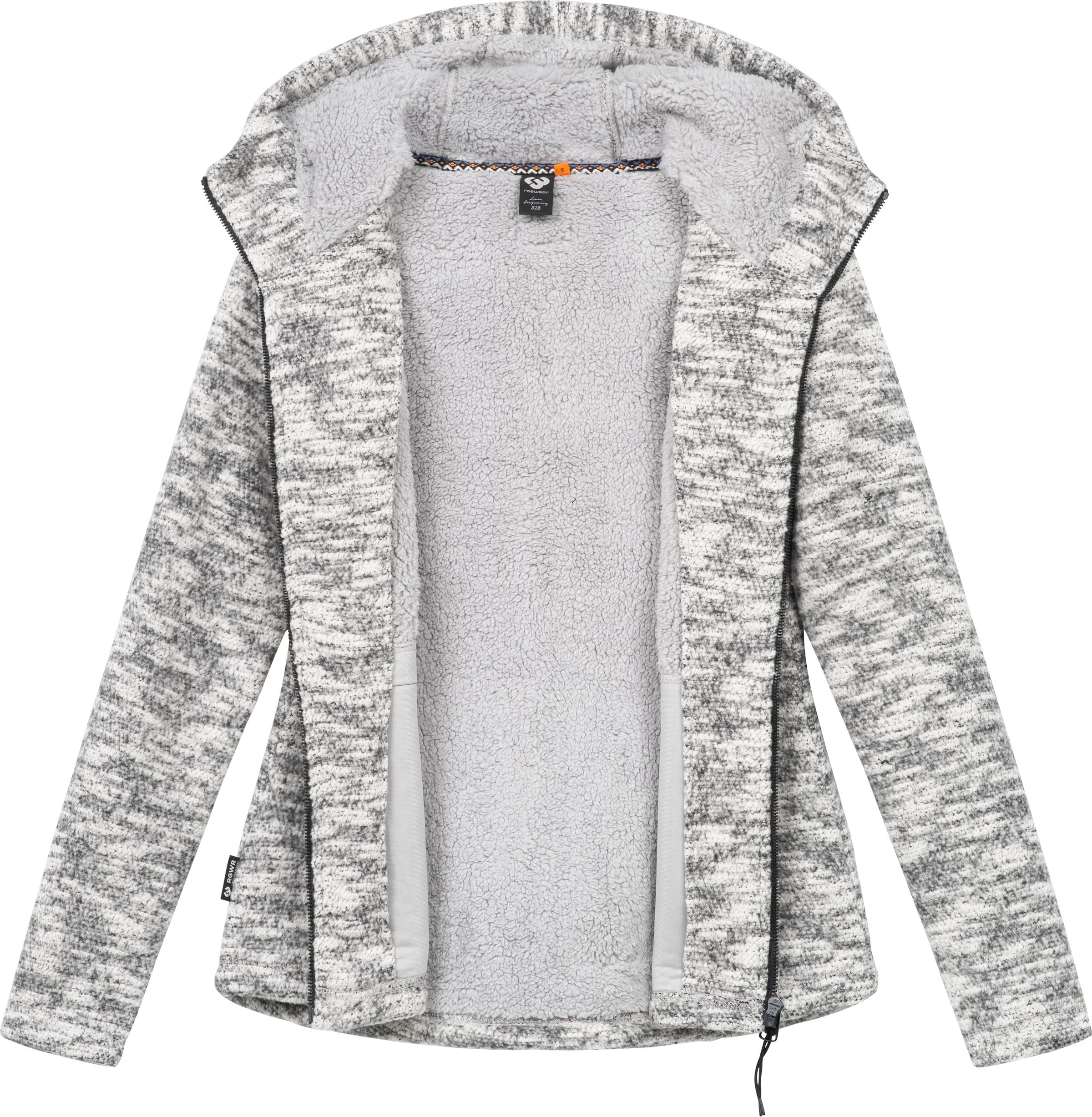 Ragwear Kapuzenstrickjacke »Lyshka Melange«, Kuschelige Kapuzenjacke in Strick-Optik