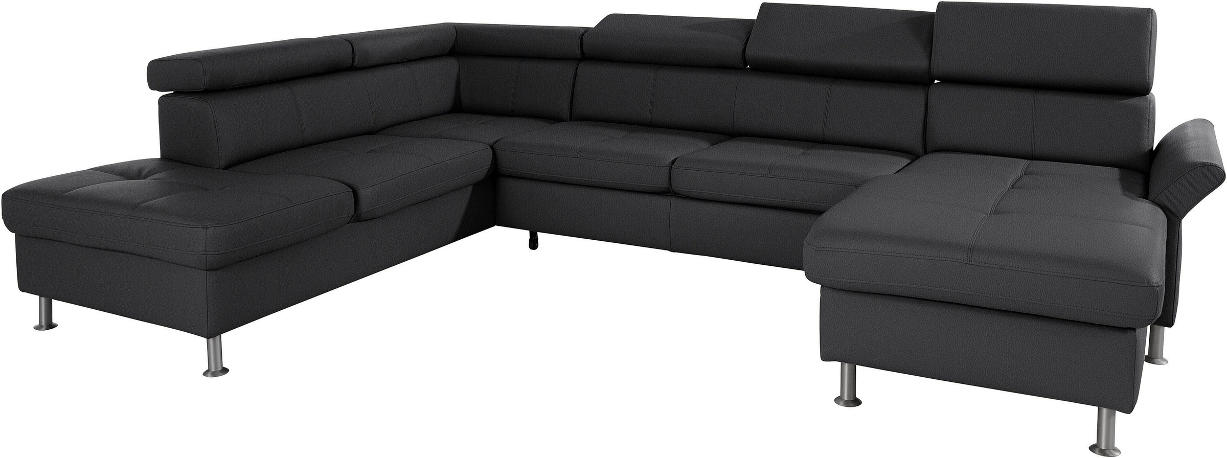 exxpo - sofa fashion Wohnlandschaft »Maretto, bequem und komfortabel, aufwendige Sitzsteppung, U-Form«, inkl. Kopfteilverstellung für mehr Sitzkomfort, wahlweise Bettfunktion