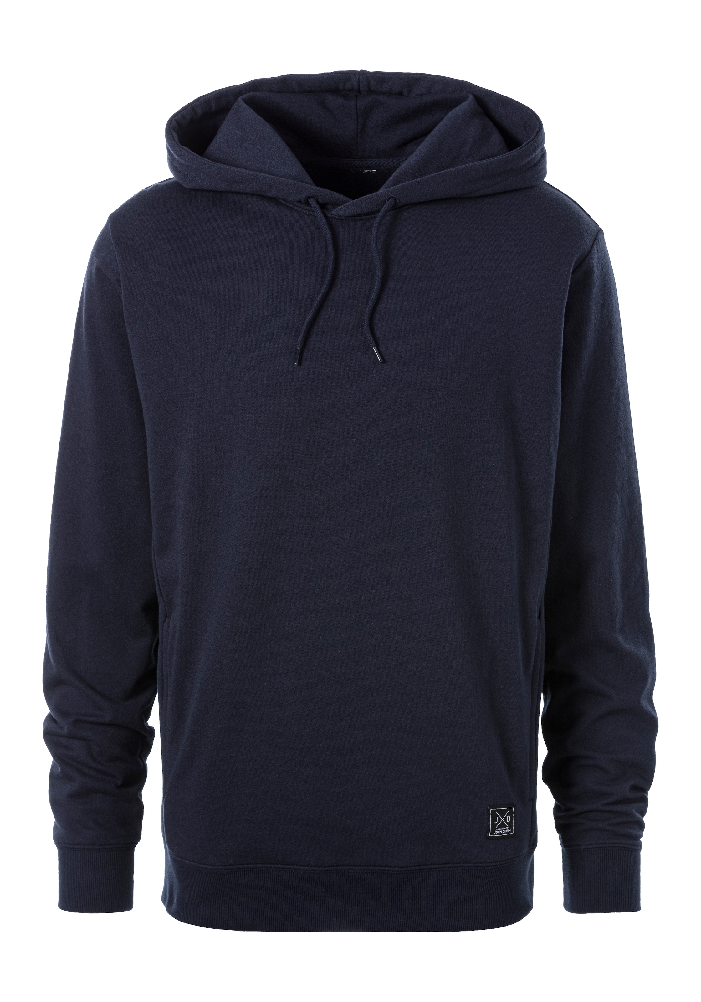 John Devin Hoodie, Langarm, Sweatshirt mit Rundhals und Kapuze, Baumwollmischung