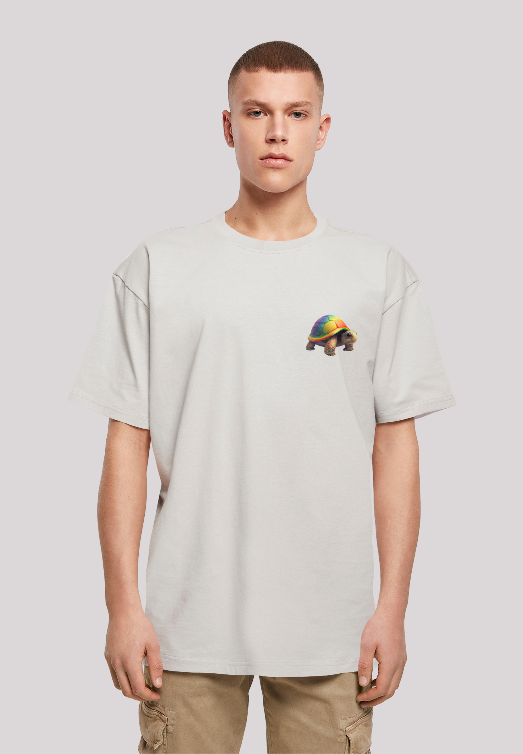 F4NT4STIC T-Shirt "Rainbow Turtle OVERSIZE TEE", Print