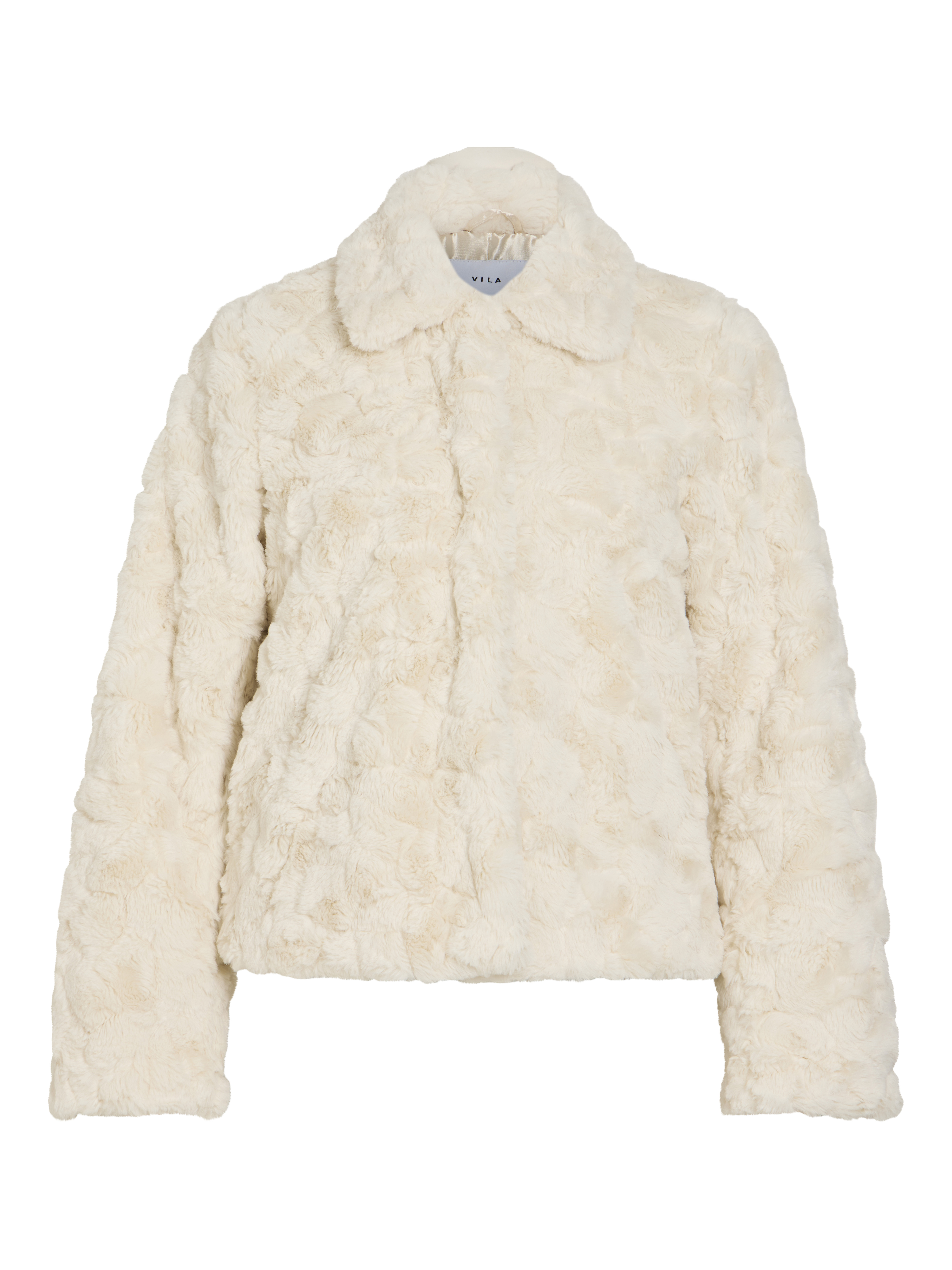 Vila Kurzjacke "VIDORTE NEW L/S JACKET/PB" Aus Kunstfell mit Knopfleiste
