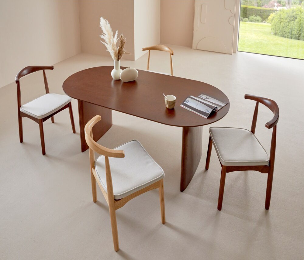 LeGer Home by Lena Gercke Esszimmerstuhl »Rianne«, (Set), 2 St., Gestellrahmen aus massivem Eschenholz, Sitzfläche mit Webstoffkissen