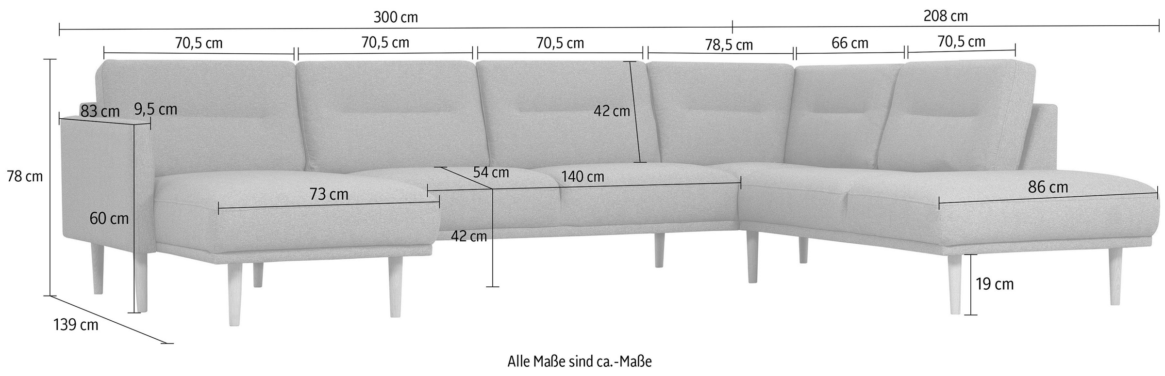 andas Wohnlandschaft »Brande«, in skandinavischem Design, verschiedene Farben verfügbar