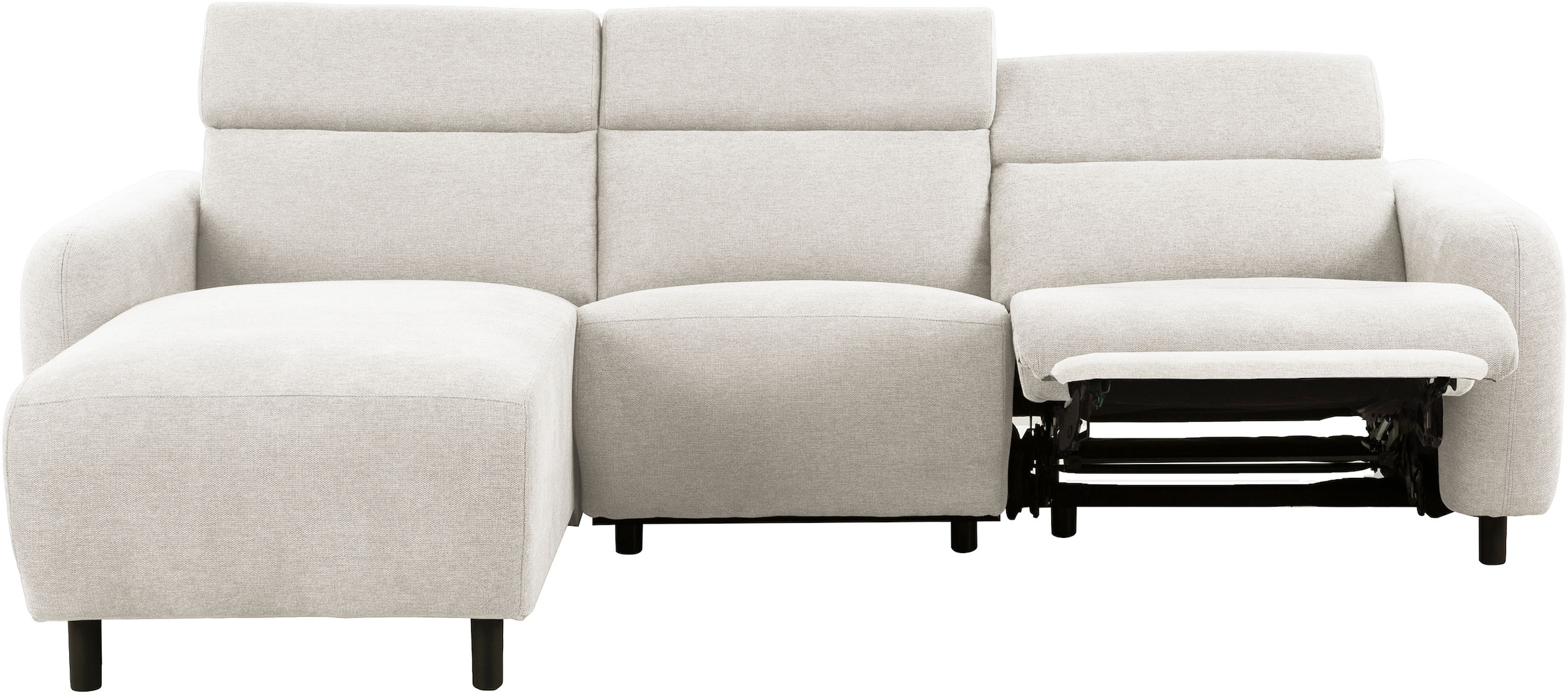 OTTO home Ecksofa »SKAANE Struktur, L-Form, 274 cm, manuelle/elektrische Relaxfunktion,« 274 cm, mit Kopfteilverstellung und man. oder elektr. Relaxfunktion