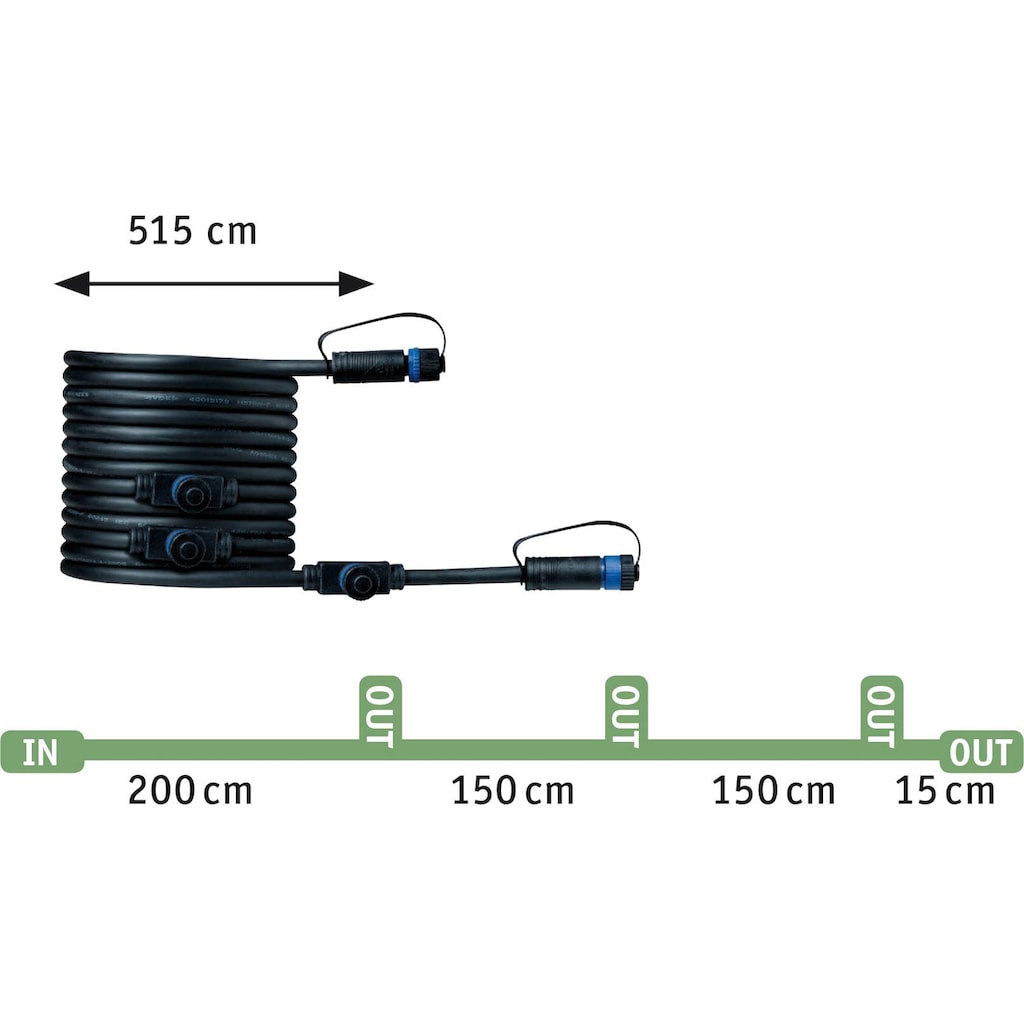 Paulmann LED Gartenstrahler »Plug & Shine«, 3 flammig-flammig, LED-Modul, 3000K 6W 24V IP65