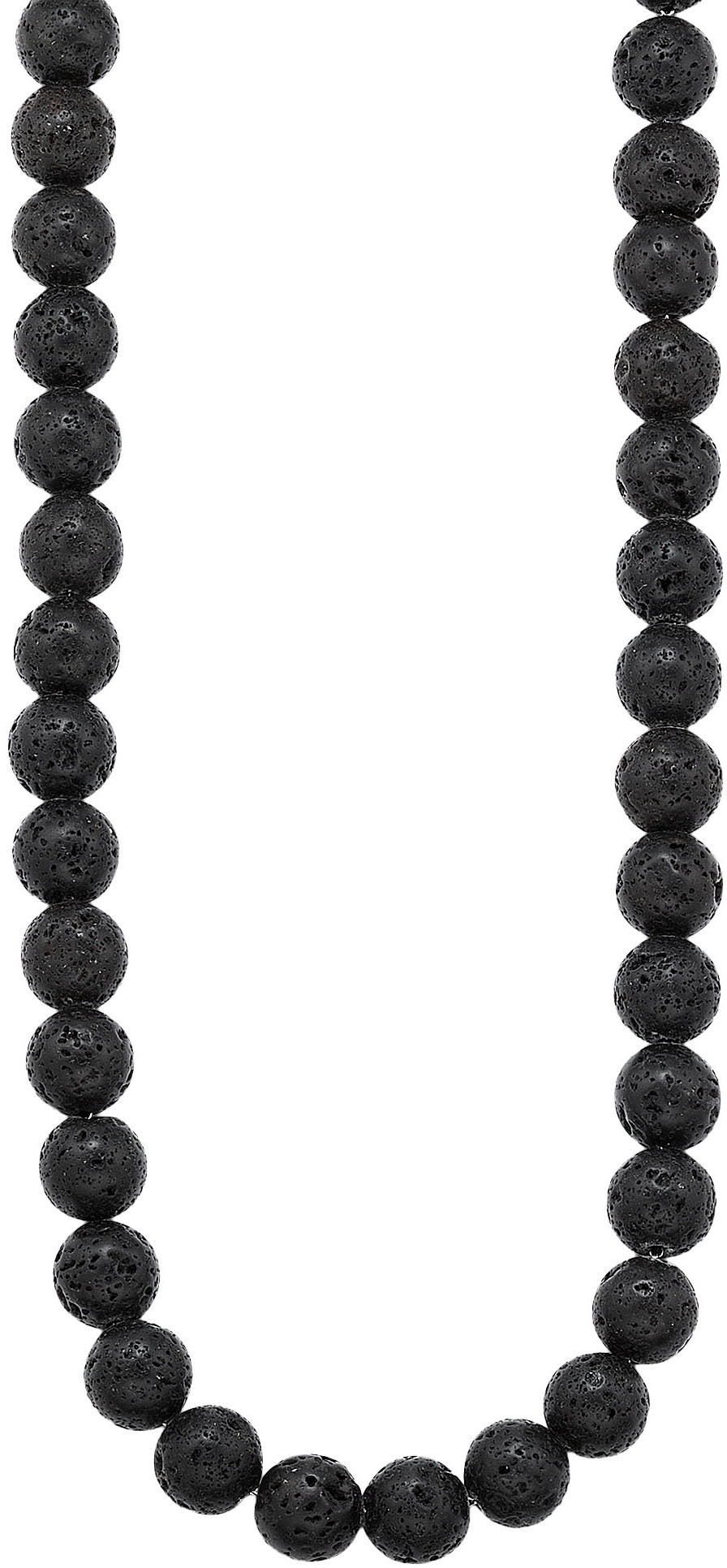 BRUNO BANANI Kinder Edelstahlkette "Schmuck Geschenk Lavasteinkette", Edelstahl, L: 60, schwarz, Edelstahl, Halsketten, mit Lavastein
