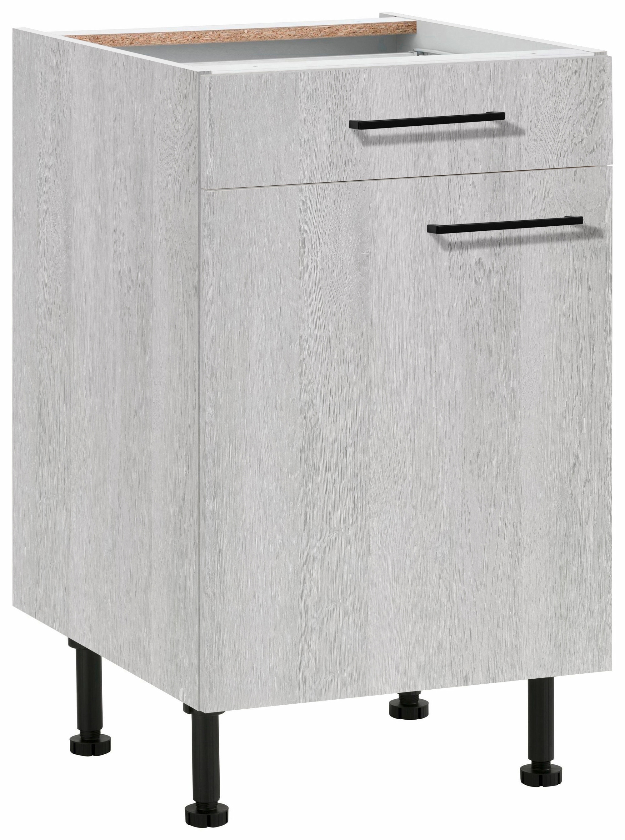 wiho Küchen "Nisos" 50 cm breit, Soft-Close in Schubkästen, verstellbare Füße, ohne Platte