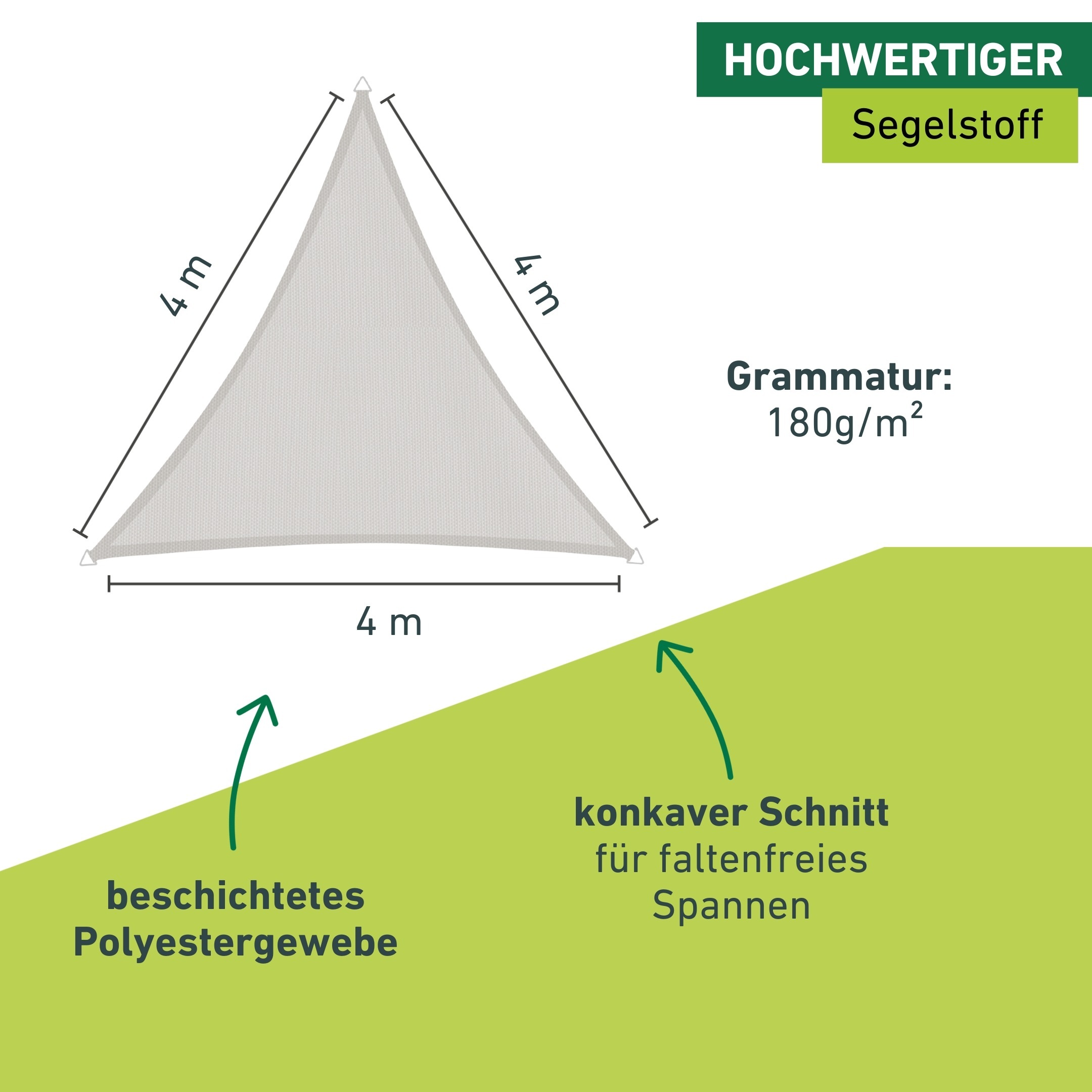 Windhager Sonnensegel »Cannes Dreieck« 4x4x4m, grau