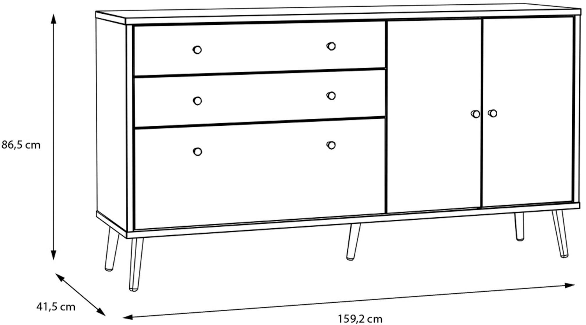 FORTE Sideboard »Harllson EasyKlix by Forte«, die neue geniale Art Möbel aufzubauen