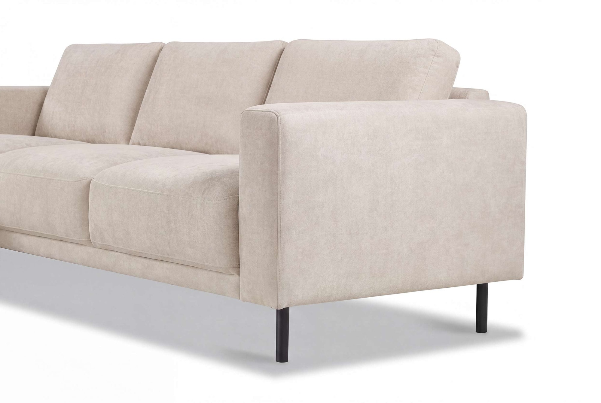 OTTO home Ecksofa »Sveeva, L-Form, B.238 cm, schwarze Metallfüße« langlebiger Webstoff, mit Wellenunterfederung, viele Farben