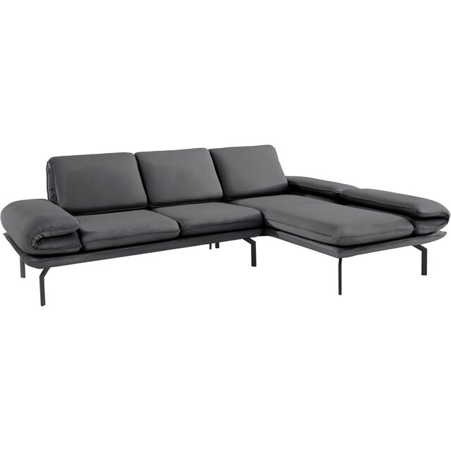 DOMO collection Ecksofa »New York«, wahlweise mit Arm- und Rückenfunktion,  mit Winkelfuß aus Metall bestellen | BAUR