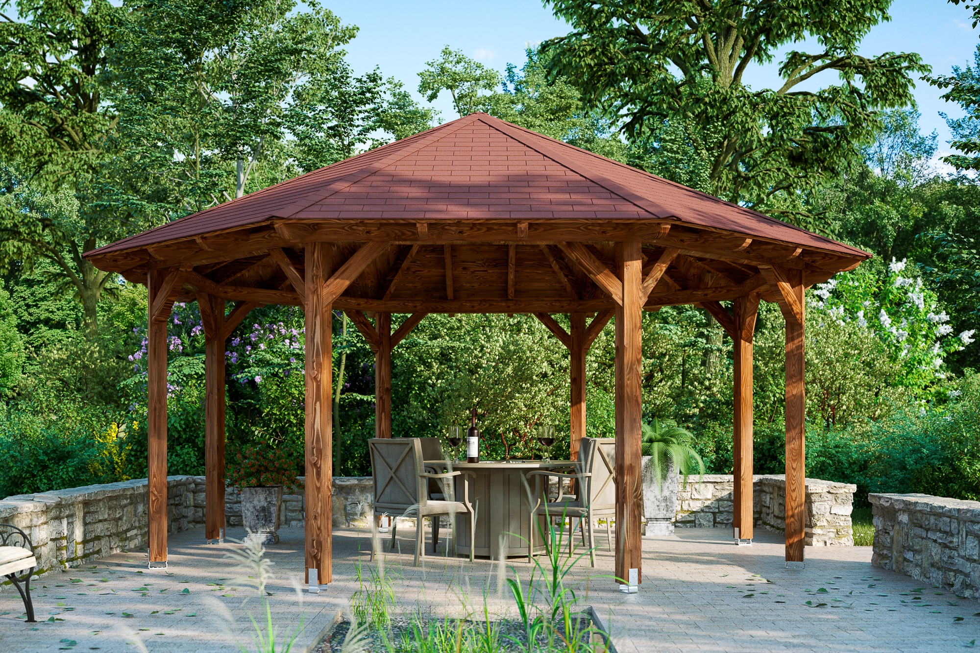 Skanholz Holzpavillon »Lyon 3«, Douglasie, 471 x 471 cm